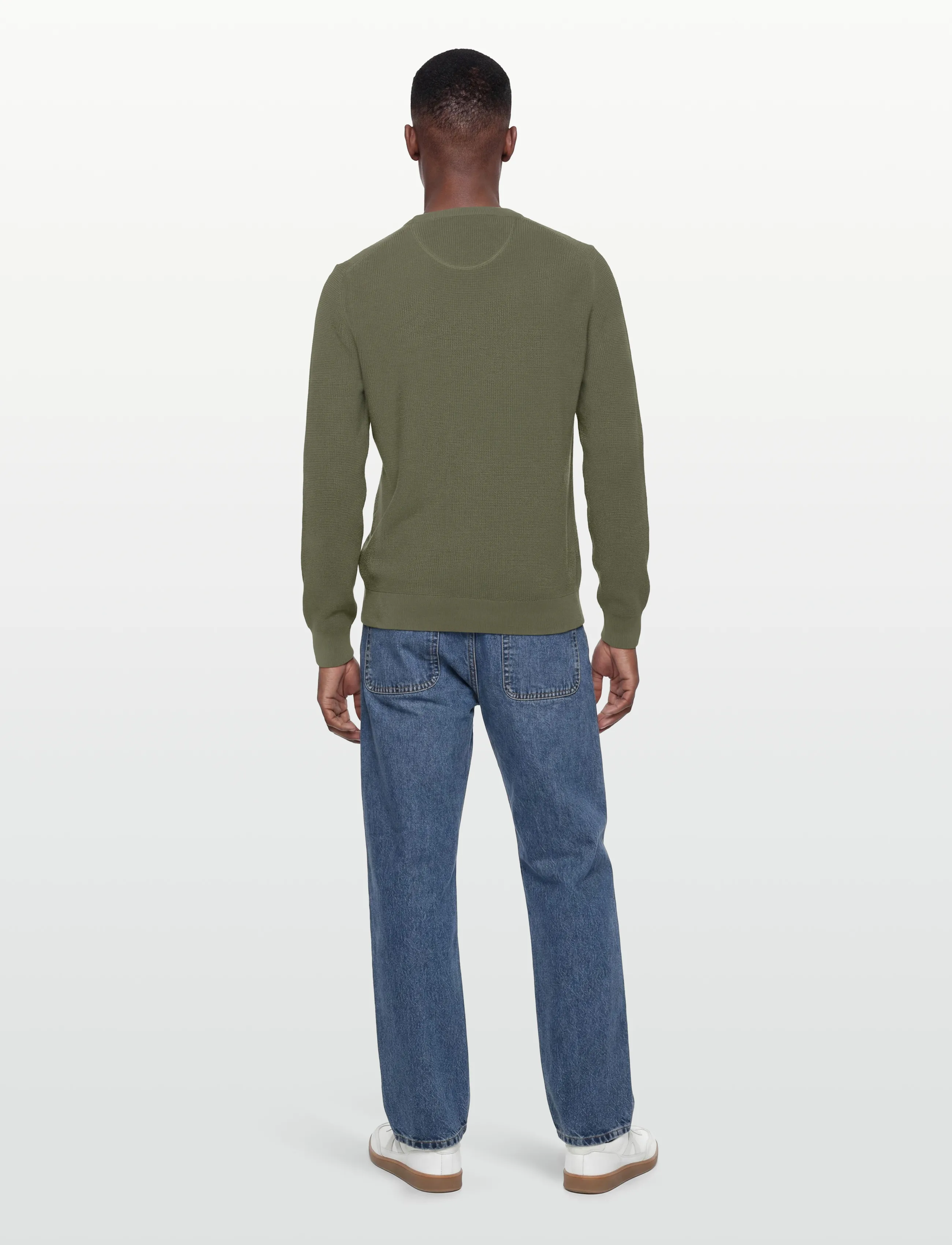 Gant - Waffle Knit Sweater - Ümmarguse kaelusega kudumid - dry herb green - 4