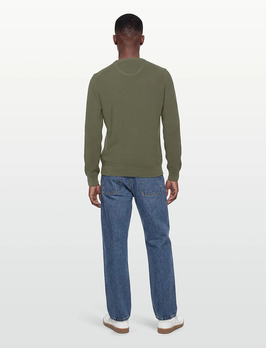 Gant - Waffle Knit Sweater - Ümmarguse kaelusega kudumid - dry herb green - 4
