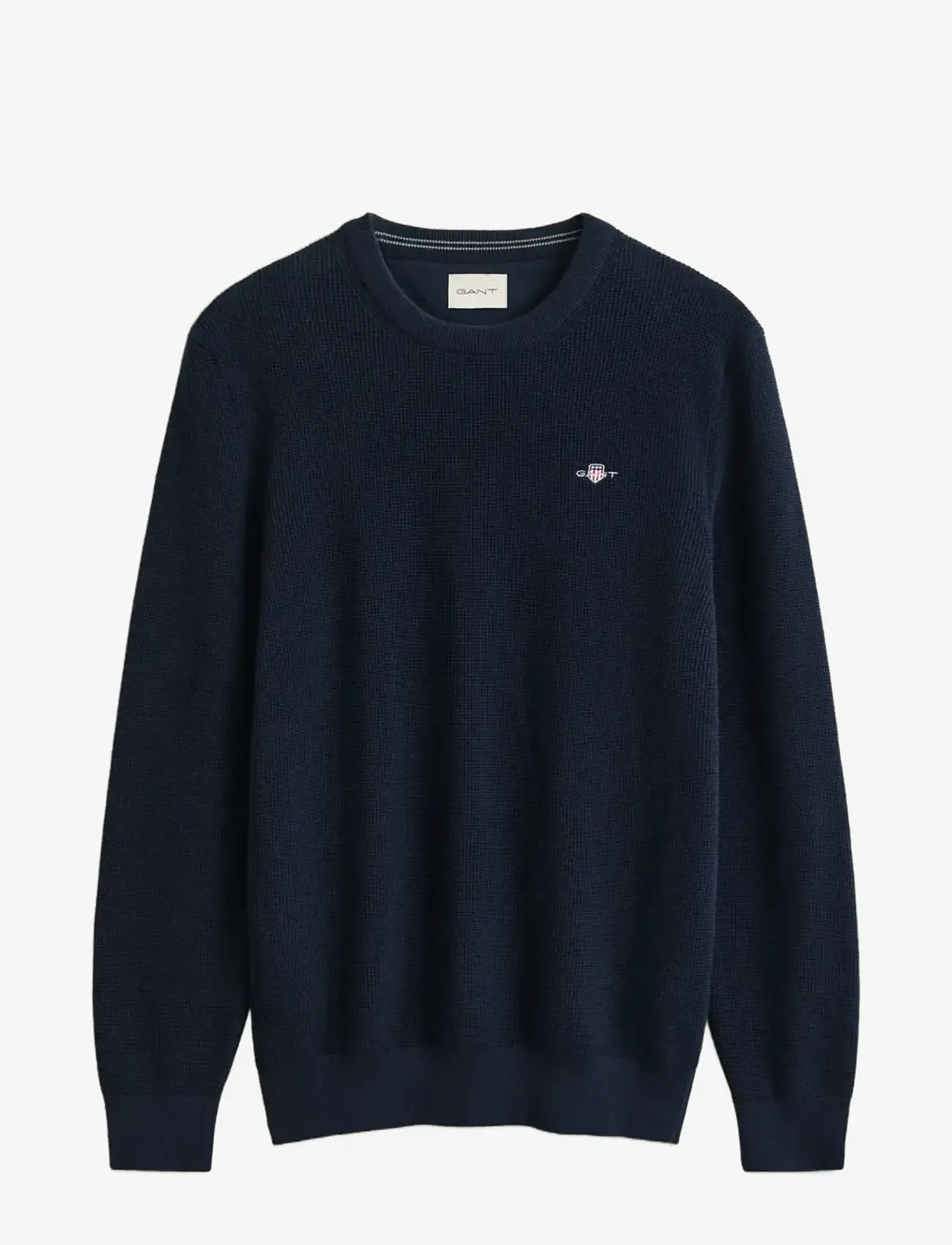 GANT - MICRO TEXTURED COTTON C-NECK - Ümmarguse kaelusega kudumid - evening blue - 1