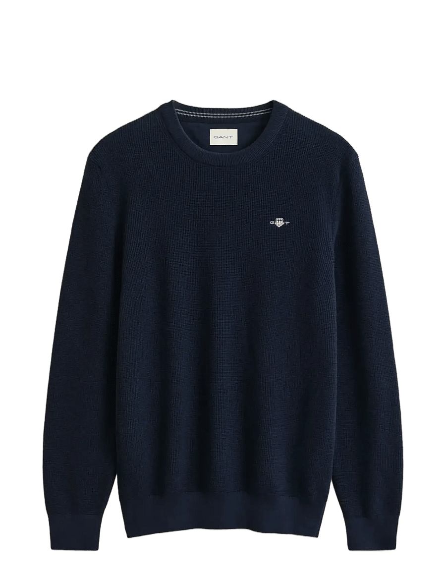 Gant - Waffle Knit Sweater - rundhals - evening blue - 1