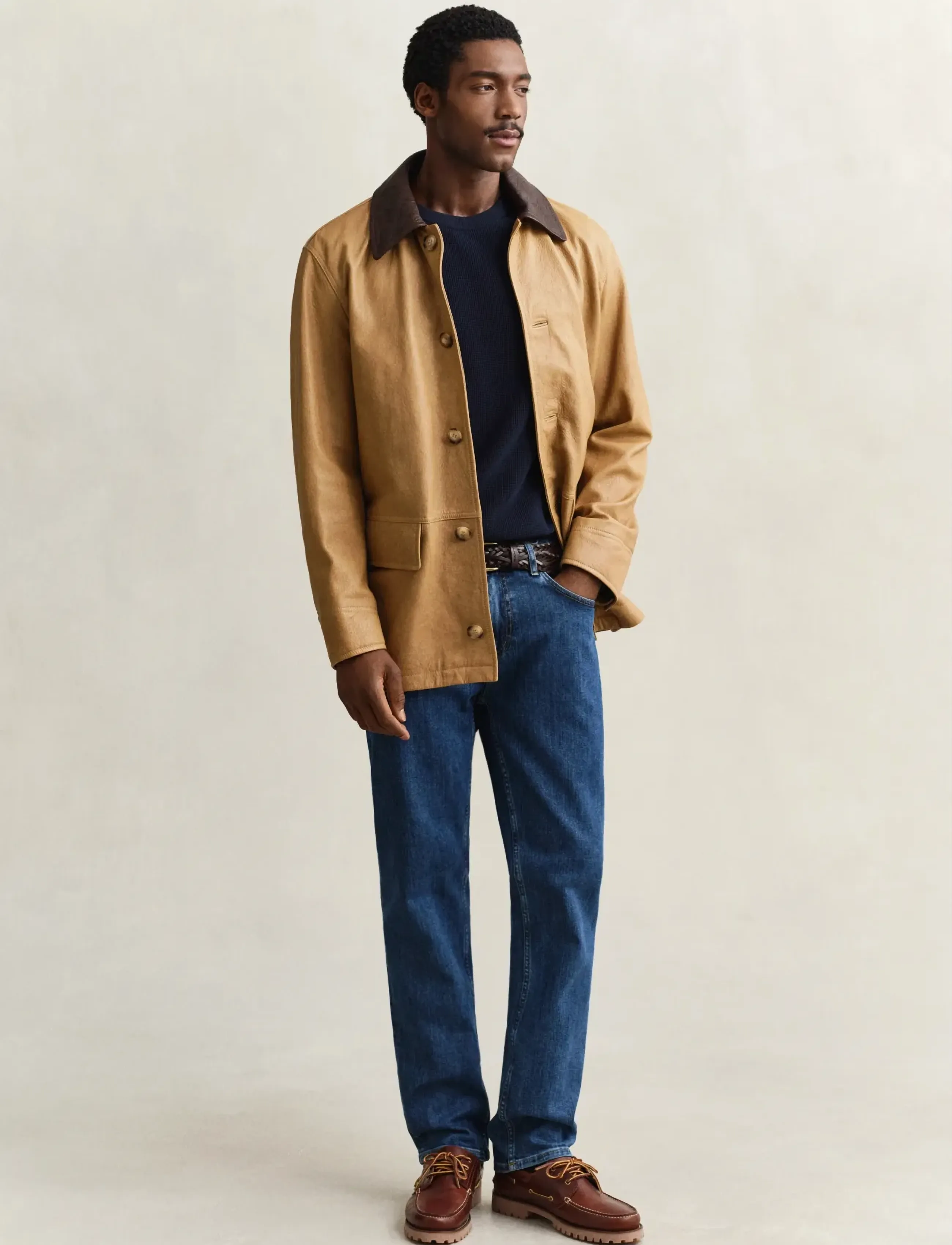 Gant - Waffle Knit Sweater - round necks - evening blue - 4