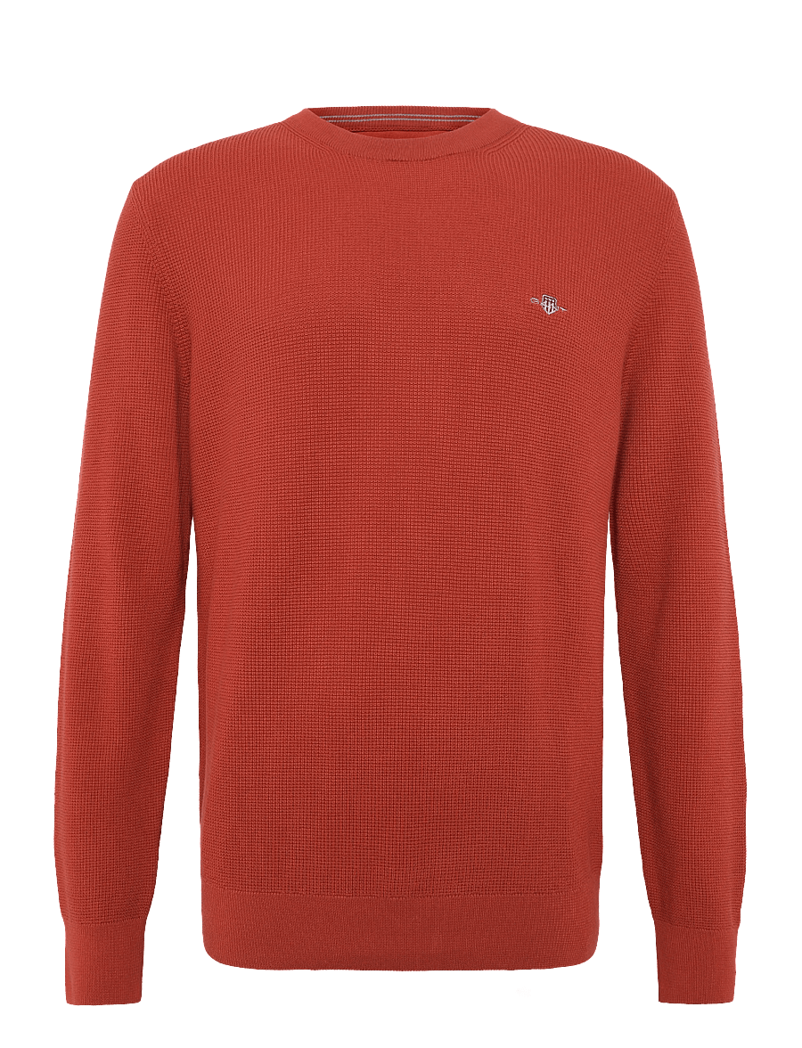 Gant - Waffle Knit Sweater - Ümara kaelusega - maple fire - 0