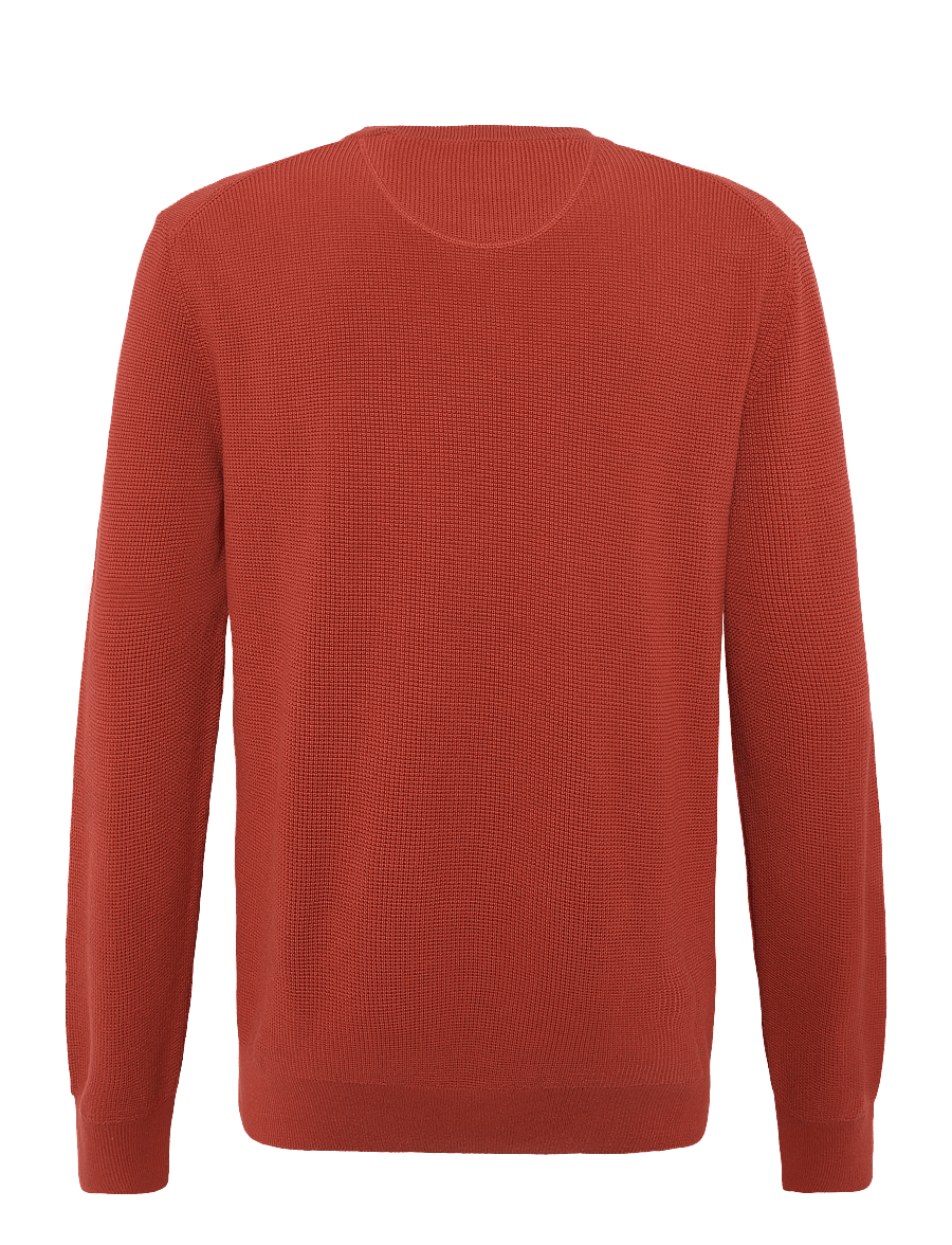 Gant - Waffle Knit Sweater - Ümara kaelusega - maple fire - 1