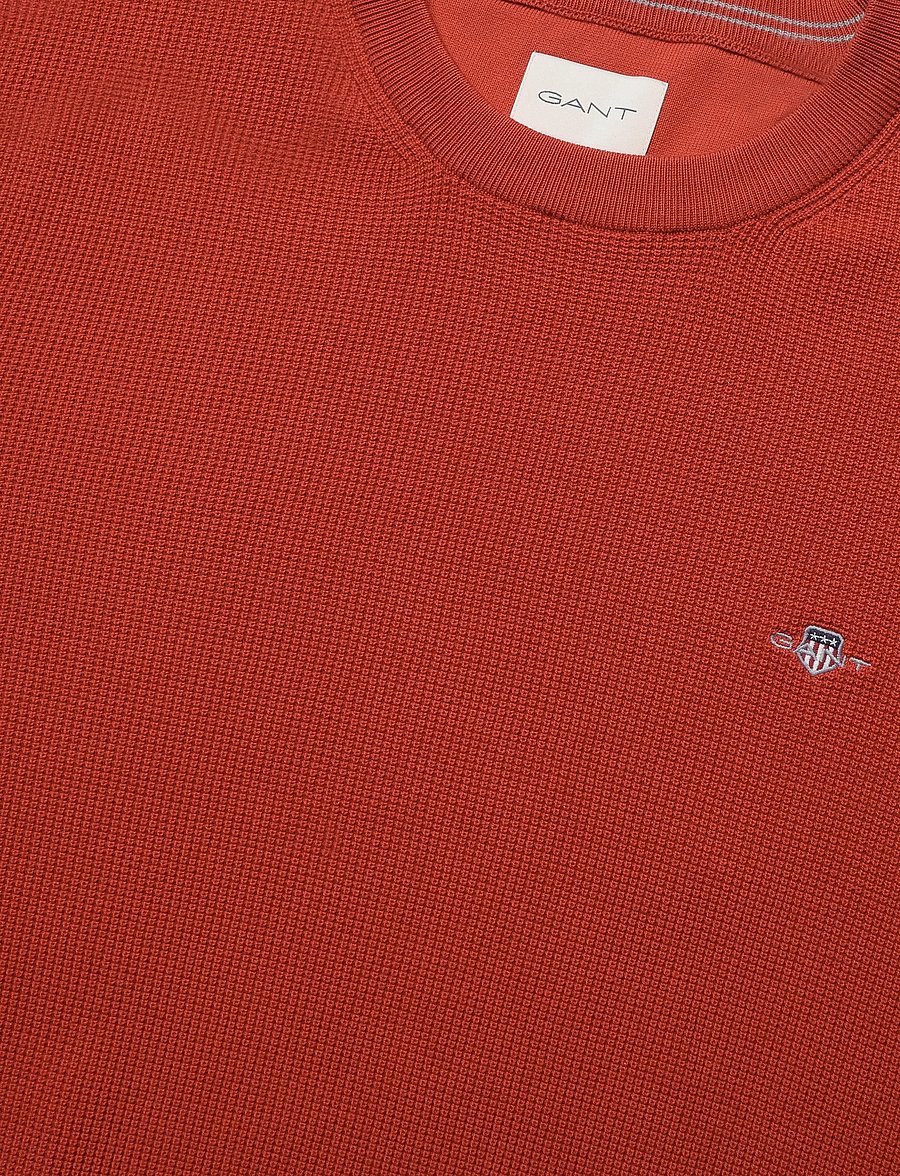 Gant - Waffle Knit Sweater - Ümara kaelusega - maple fire - 2