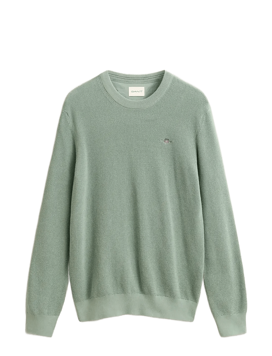 Gant - Waffle Knit Sweater - Ümmarguse kaelusega kudumid - surplus mint - 0