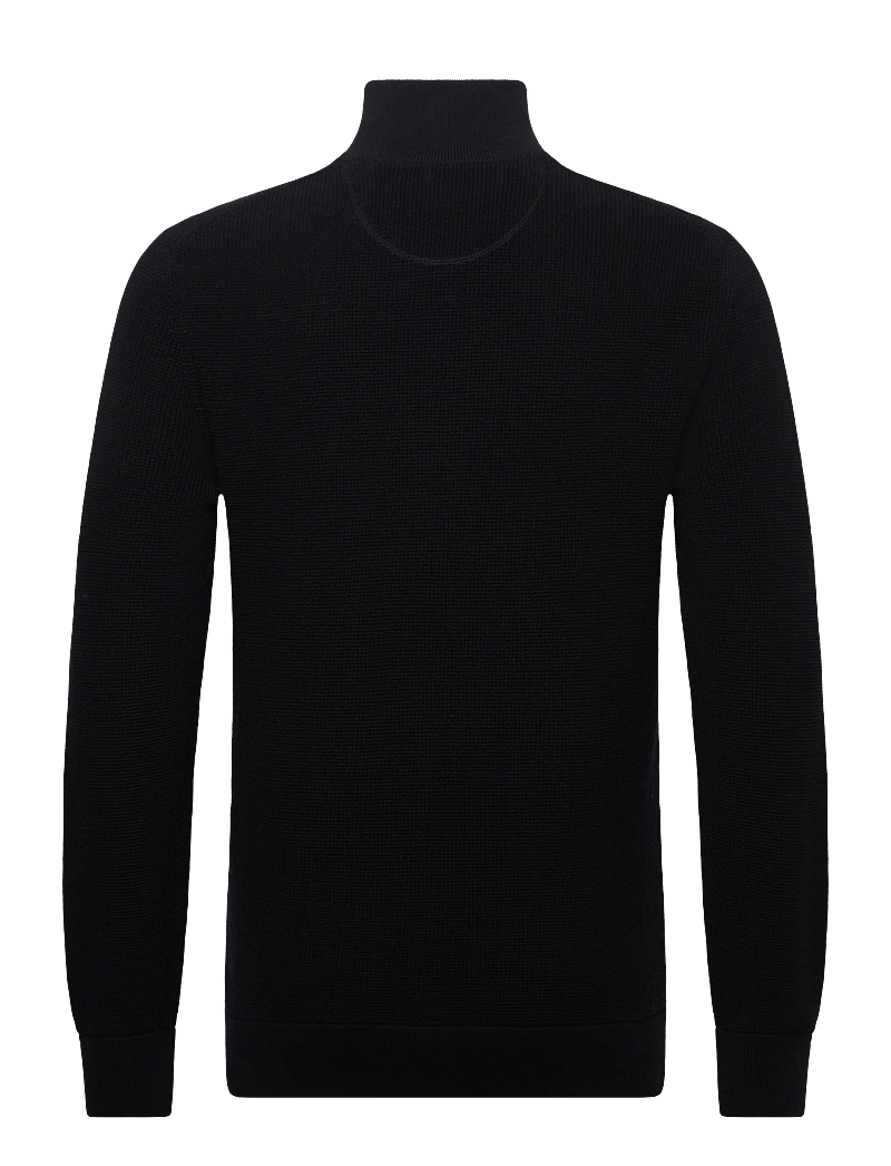 Gant - MICRO TEXTURED COTTON HALF ZIP - pullover mit halbem reißverschluss - black - 2