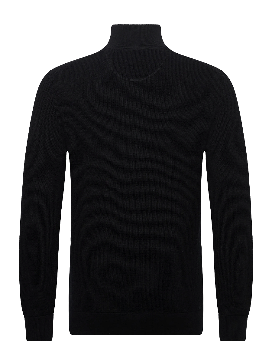 Gant - MICRO TEXTURED COTTON HALF ZIP - pullover mit halbem reißverschluss - black - 2