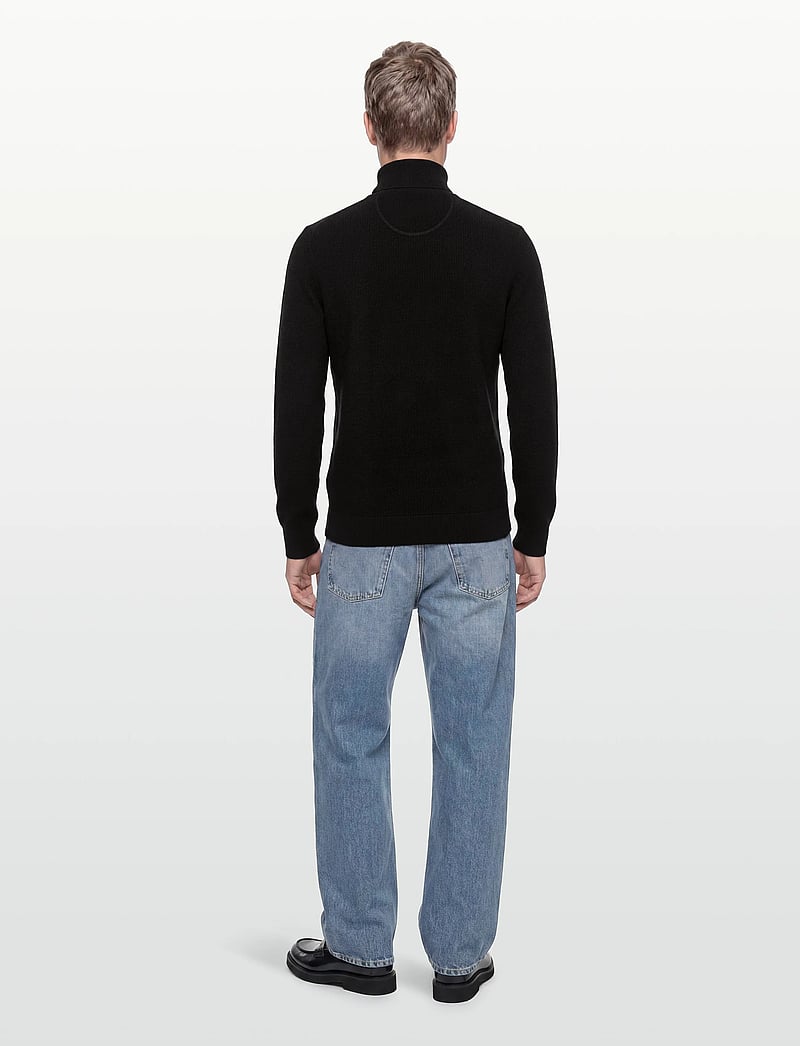 Gant - MICRO TEXTURED COTTON HALF ZIP - pullover mit halbem reißverschluss - black - 4