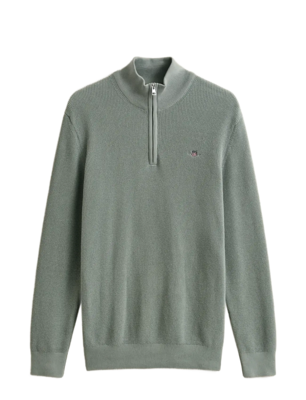 GANT Waffle Knit Half-Zip Pullover Grün - S - Herren