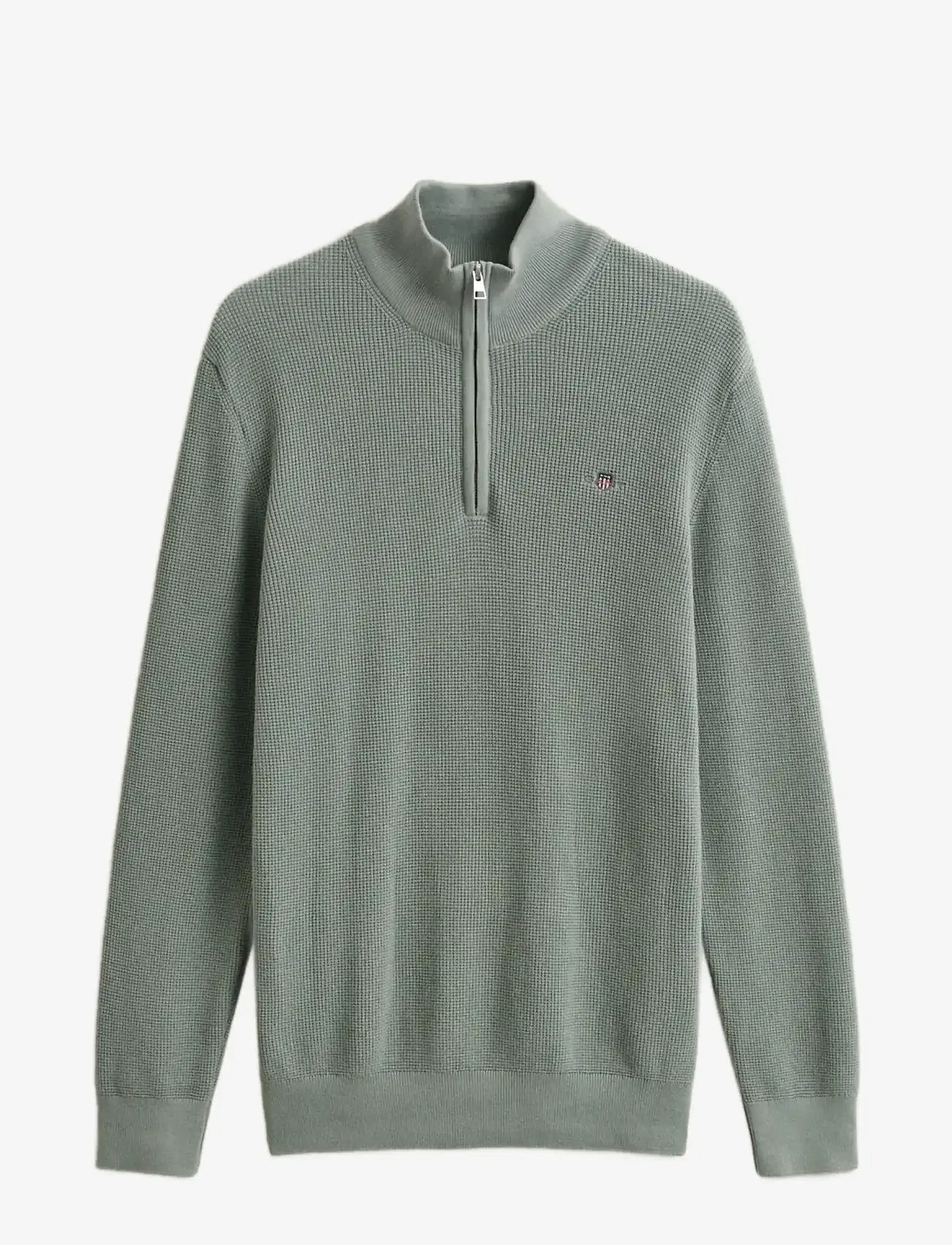 GANT - MICRO TEXTURED COTTON HALF ZIP - halfzip strik - ceramic grey - 1