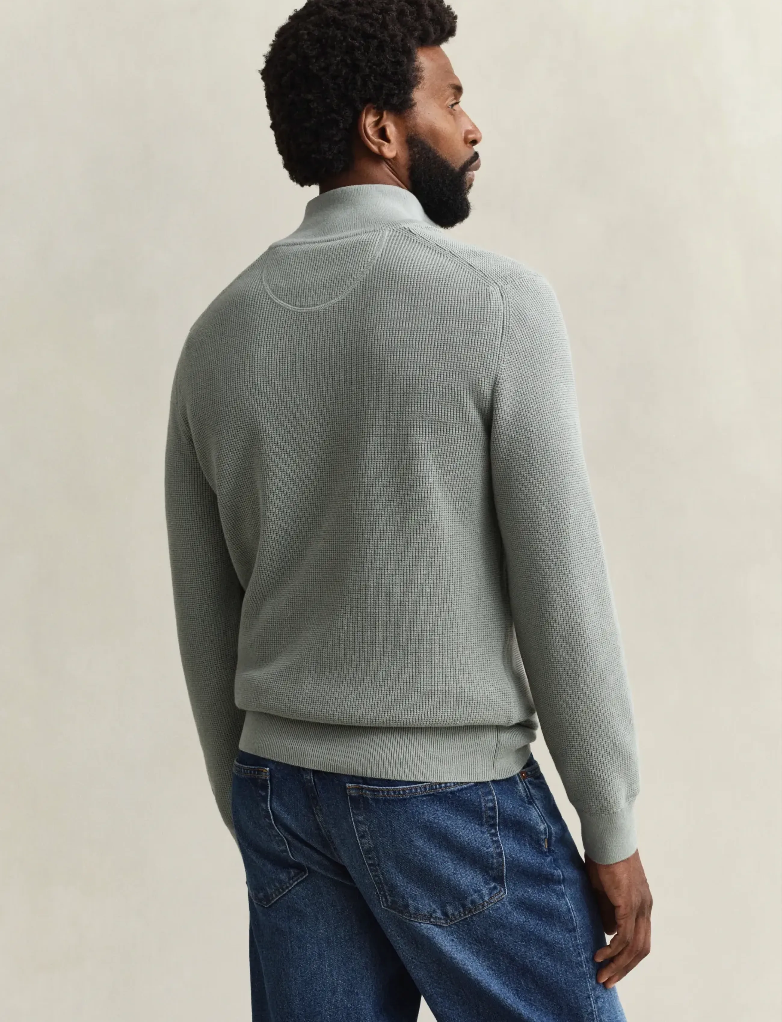 Gant - MICRO TEXTURED COTTON HALF ZIP - half zip jumpers - ceramic grey - 2