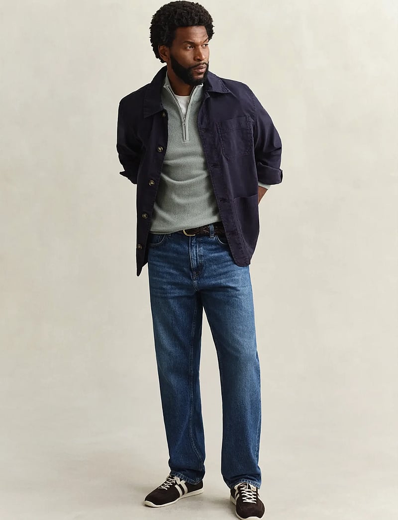 GANT - MICRO TEXTURED COTTON HALF ZIP - halfzip strik - ceramic grey - 4