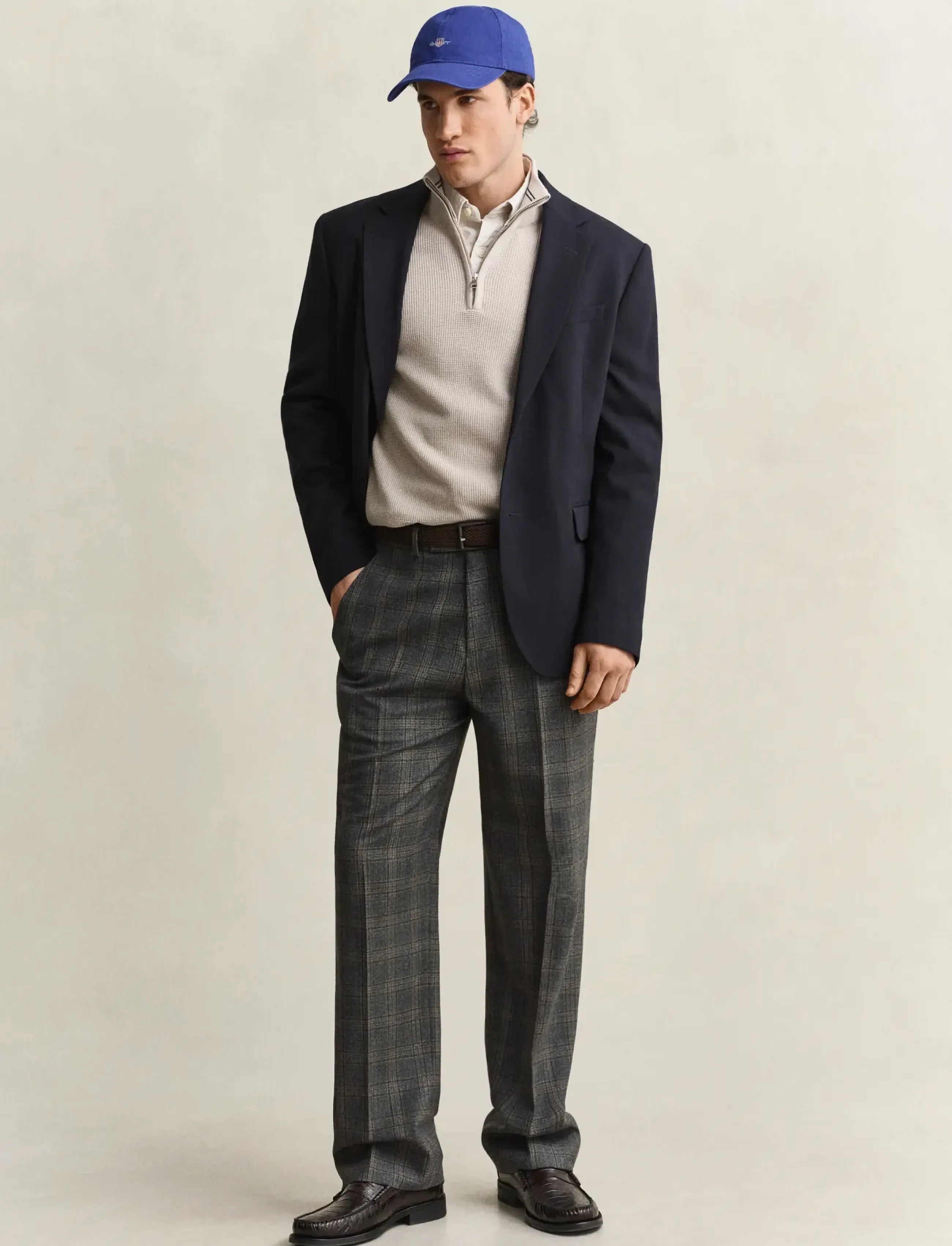 Gant - Waffle Knit Half-Zip Sweater - tõmblukk-kaelusega džemprid - clay beige - 4