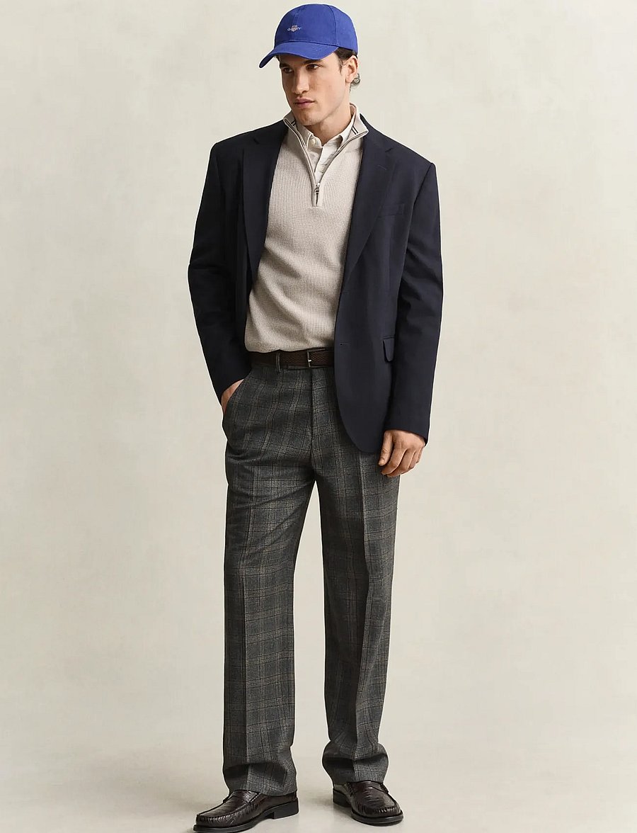 Gant - Waffle Knit Half-Zip Sweater - tõmblukk-kaelusega džemprid - clay beige - 4