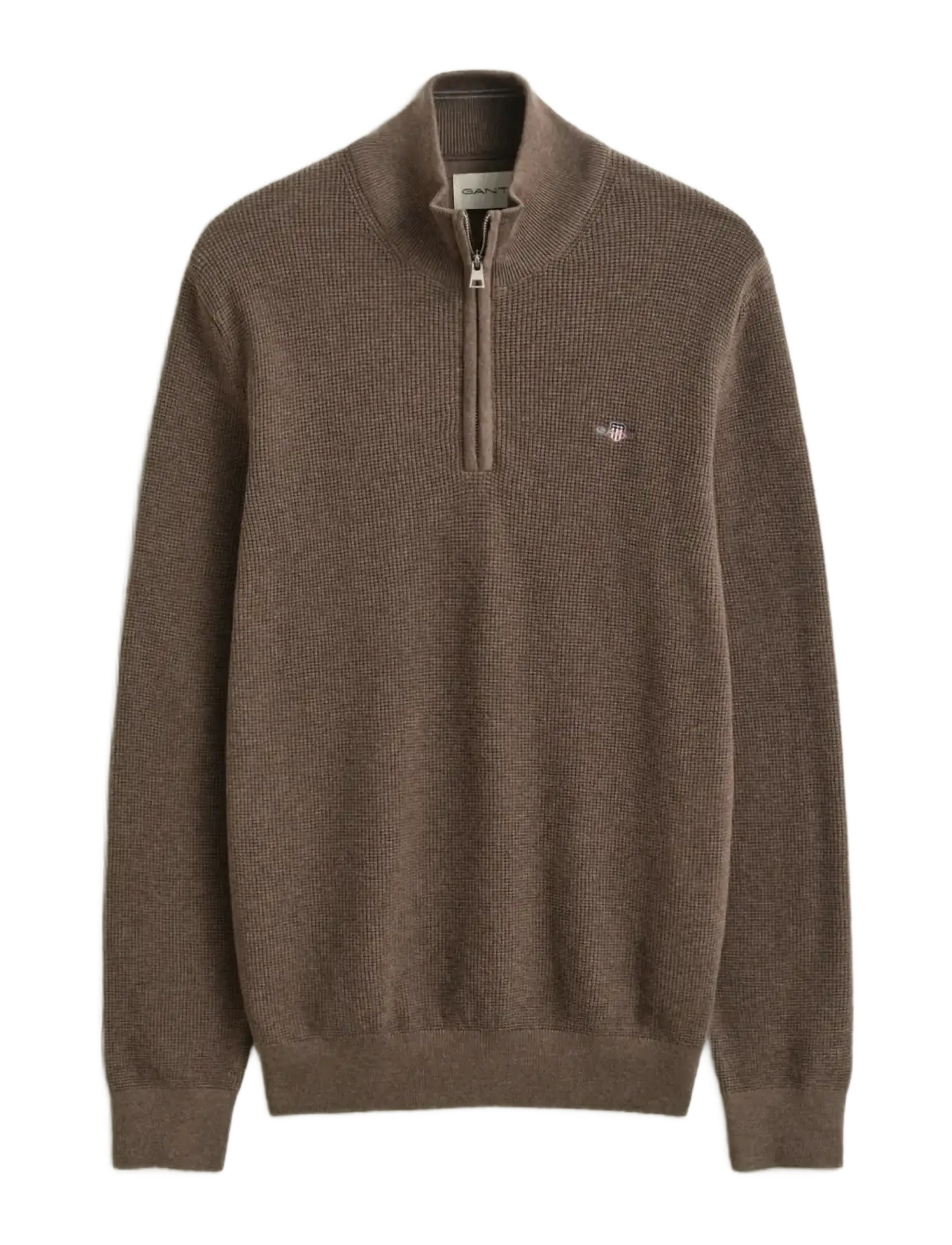 GANT Waffle Knit Half-Zip Pullover Braun - XXXL - Herren