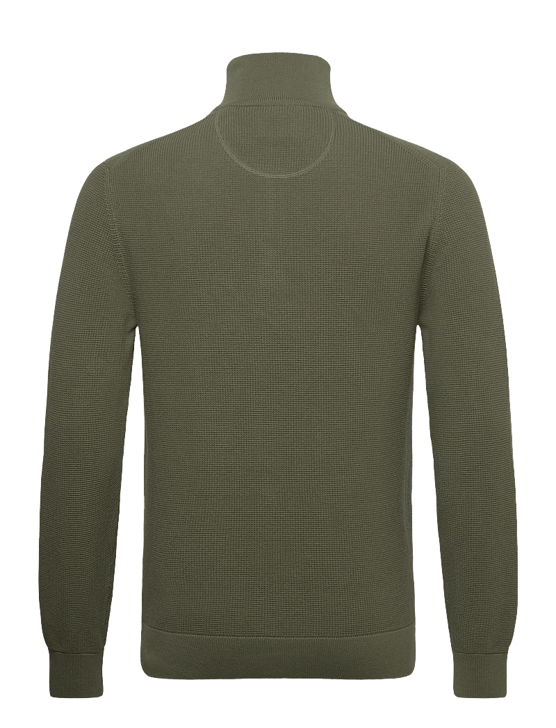 GANT - MICRO TEXTURED COTTON HALF ZIP - tõmblukk-kaelusega džemprid - dry herb green - 1
