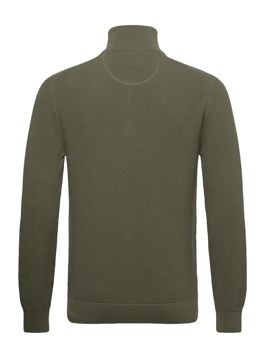 Gant - MICRO TEXTURED COTTON HALF ZIP - truien met halve rits - dry herb green - 2