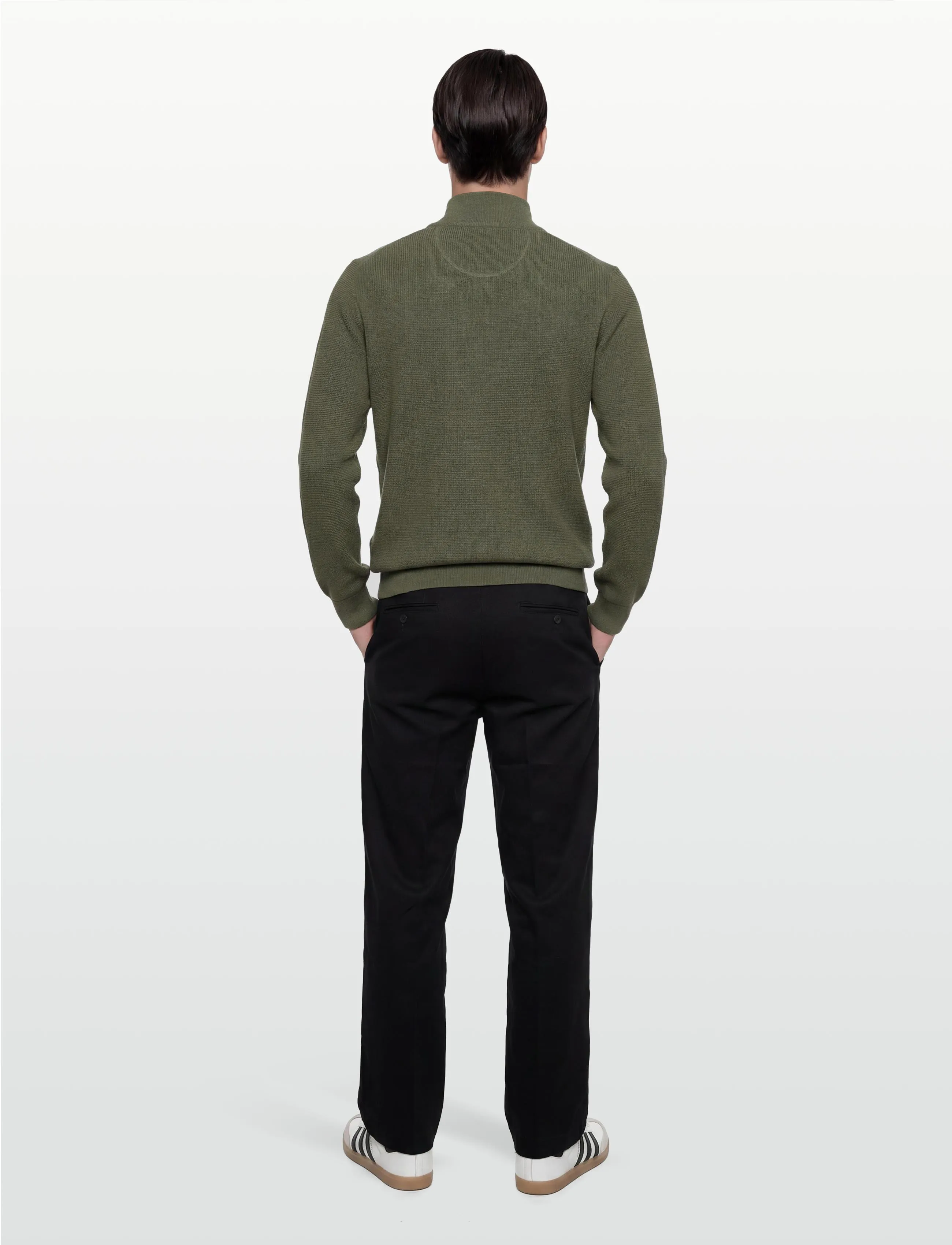 Gant - MICRO TEXTURED COTTON HALF ZIP - truien met halve rits - dry herb green - 4