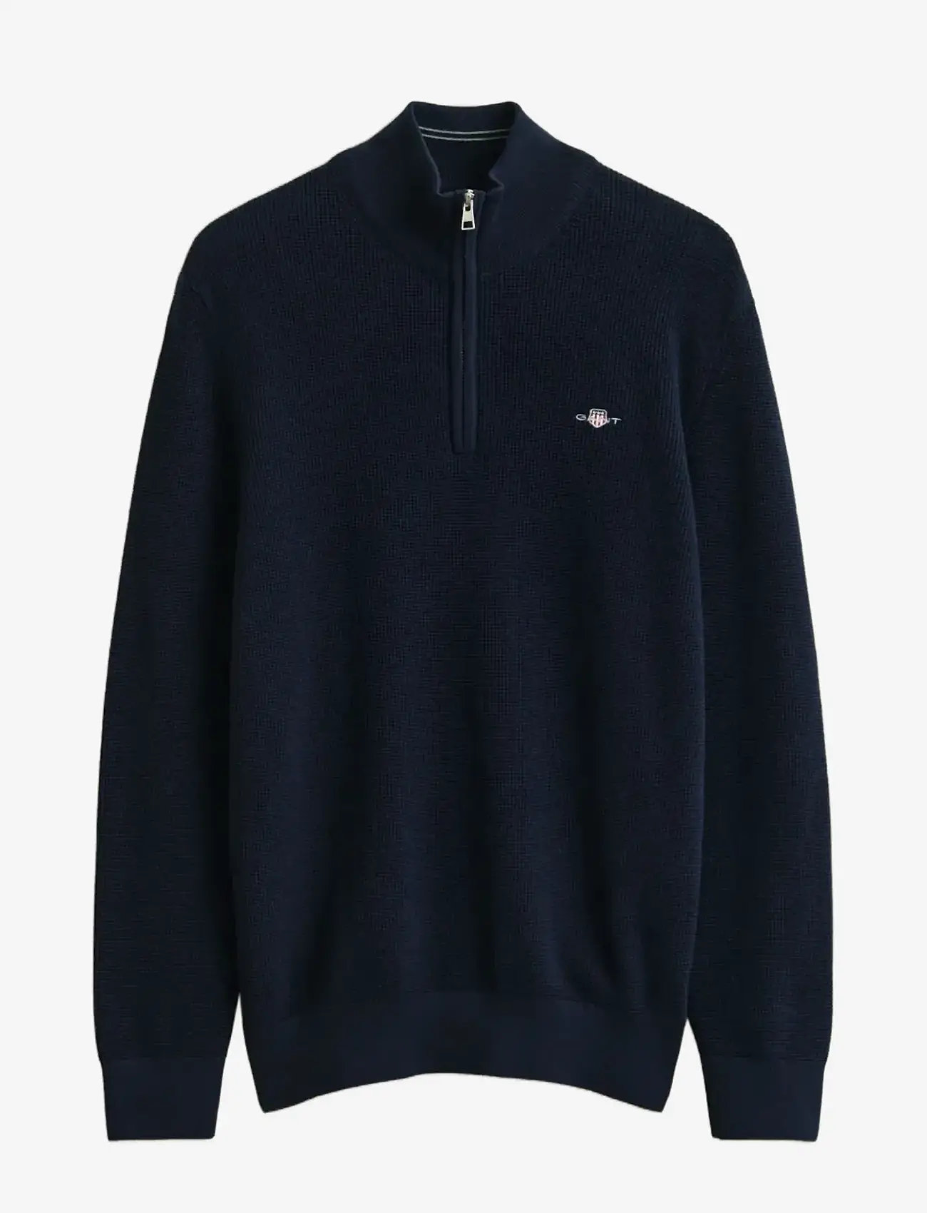 GANT - MICRO TEXTURED COTTON HALF ZIP - pullover mit halbem reißverschluss - evening blue - 1