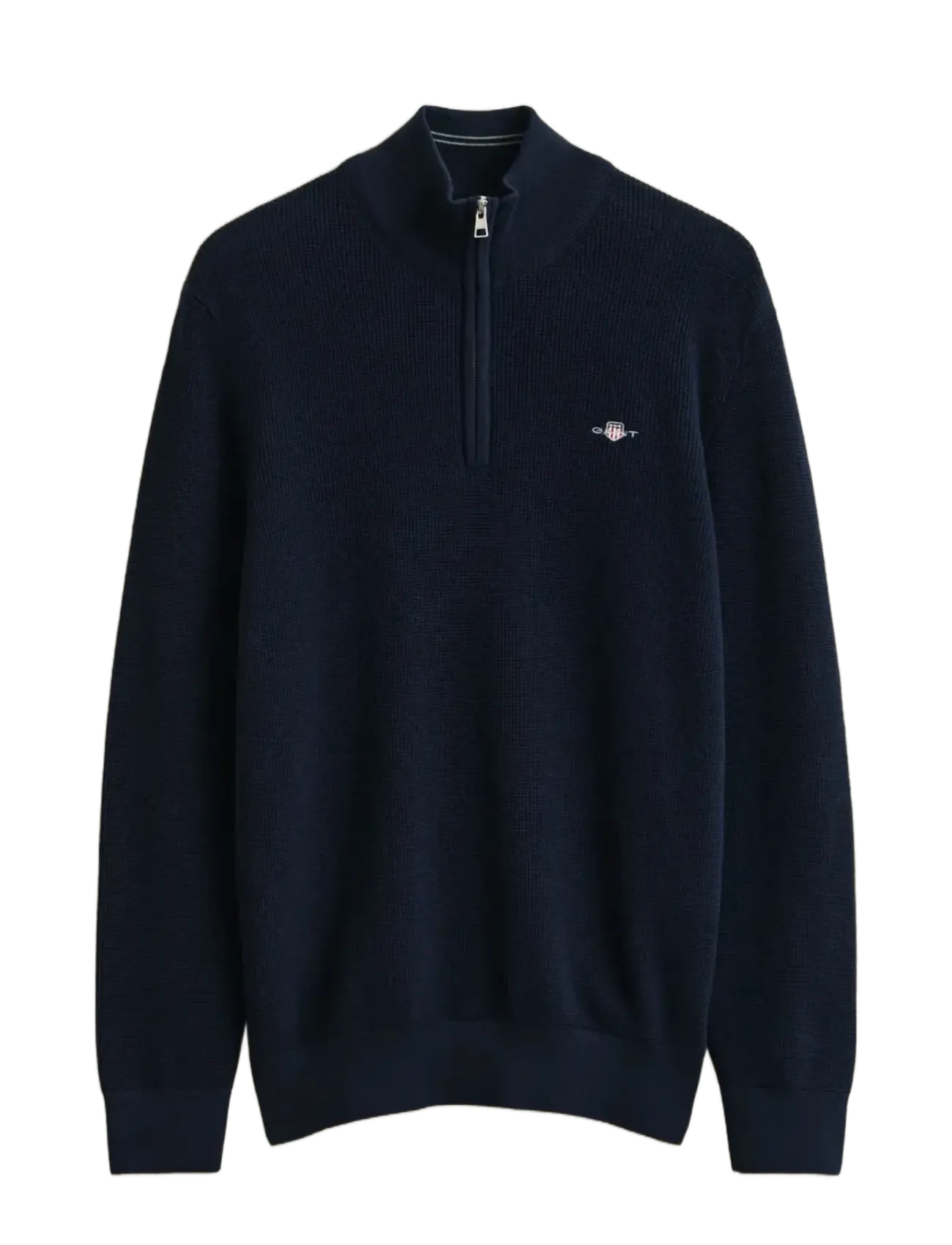 GANT MICRO TEXTURED COTTON HALF ZIP - Fatnaður - EVENING BLUE / navy