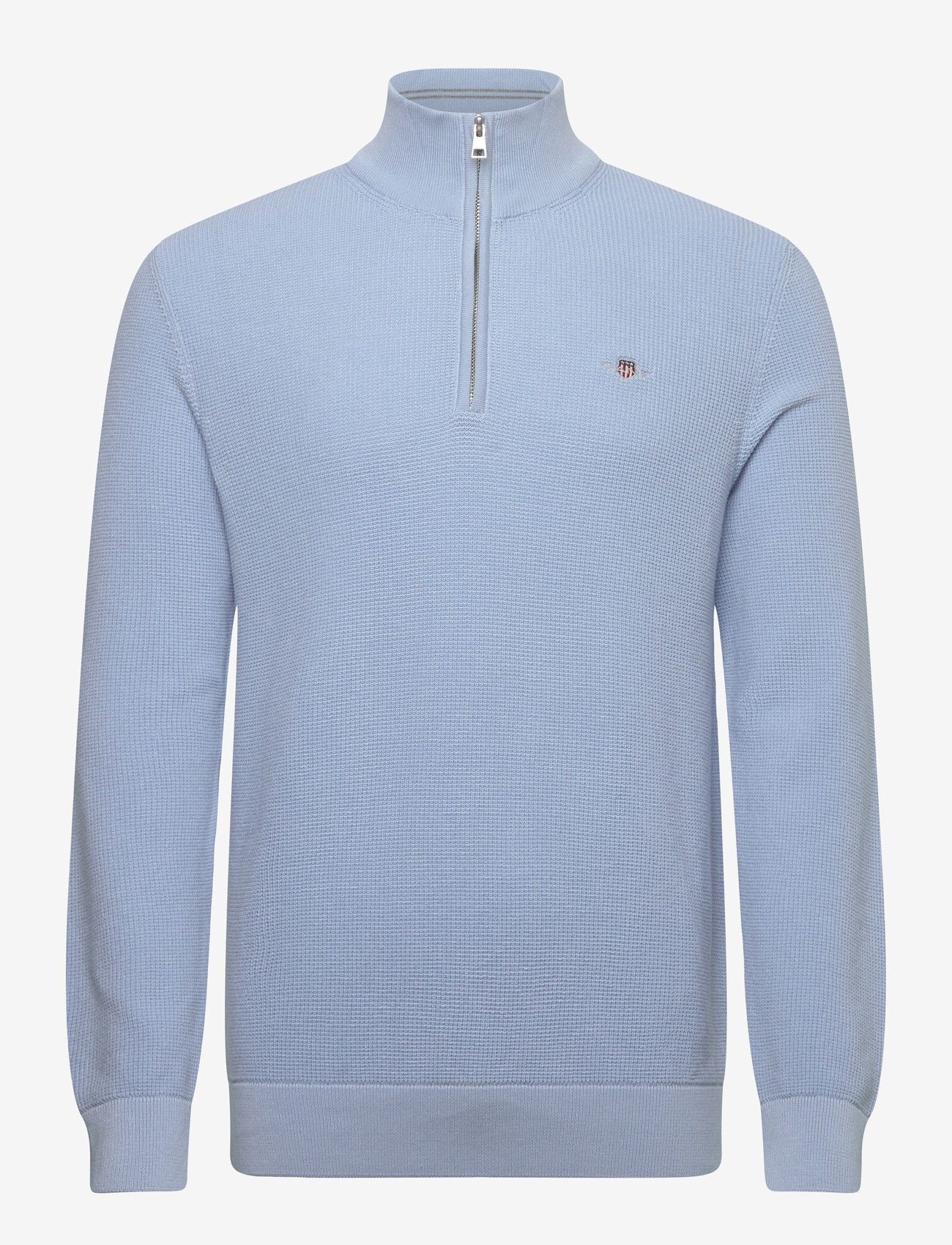 GANT - MICRO TEXTURED COTTON HALF ZIP - tõmblukk-kaelusega džemprid - fresh blue - 0