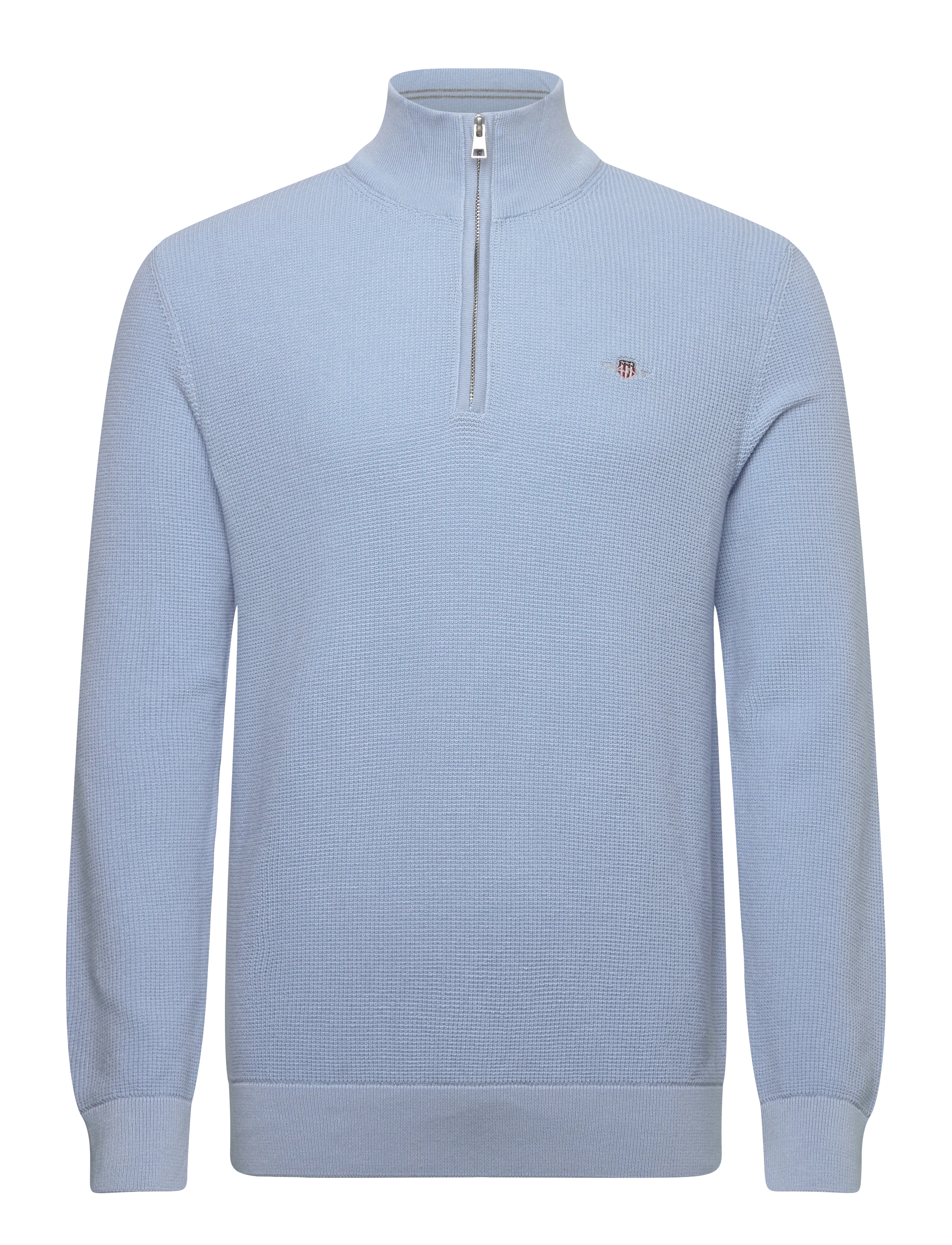Gant MICRO TEXTURED COTTON HALF ZIP - Gant - FRESH BLUE / blue