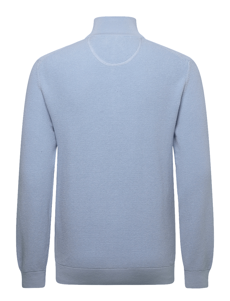 Gant - Waffle Knit Half-Zip Sweater - tõmblukk-kaelusega džemprid - fresh blue - 2