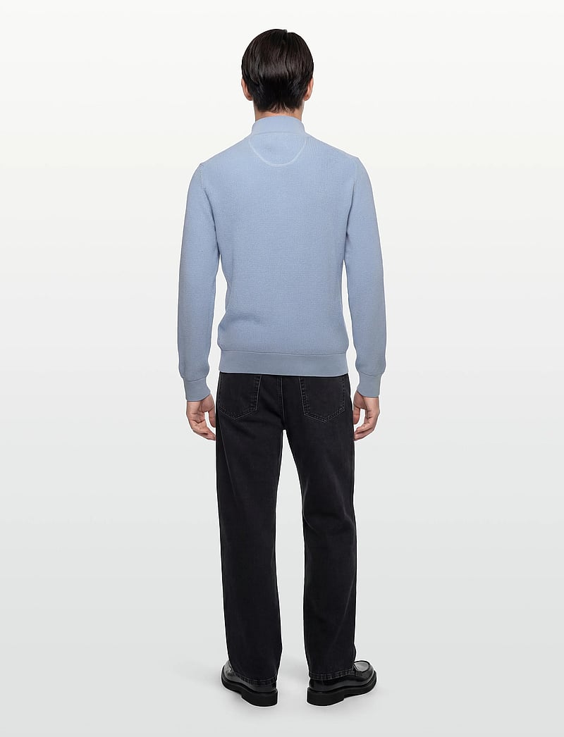 Gant - MICRO TEXTURED COTTON HALF ZIP - pullover mit halbem reißverschluss - fresh blue - 4