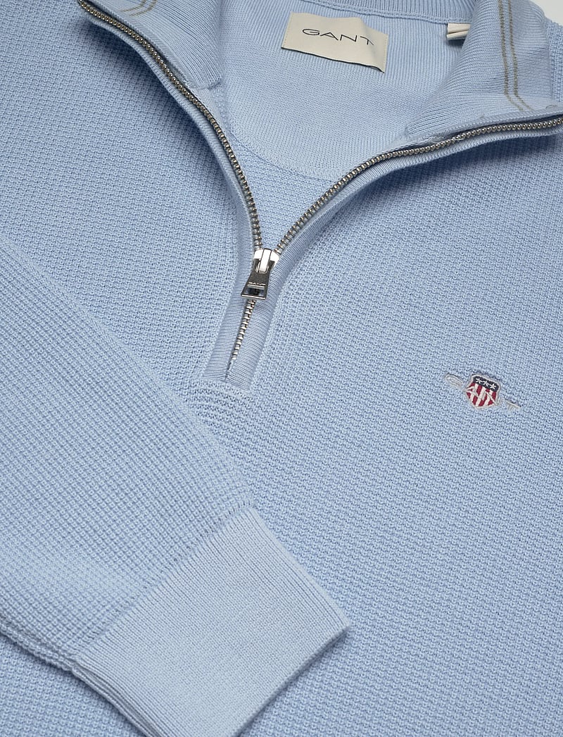 GANT - MICRO TEXTURED COTTON HALF ZIP - tõmblukk-kaelusega džemprid - fresh blue - 2