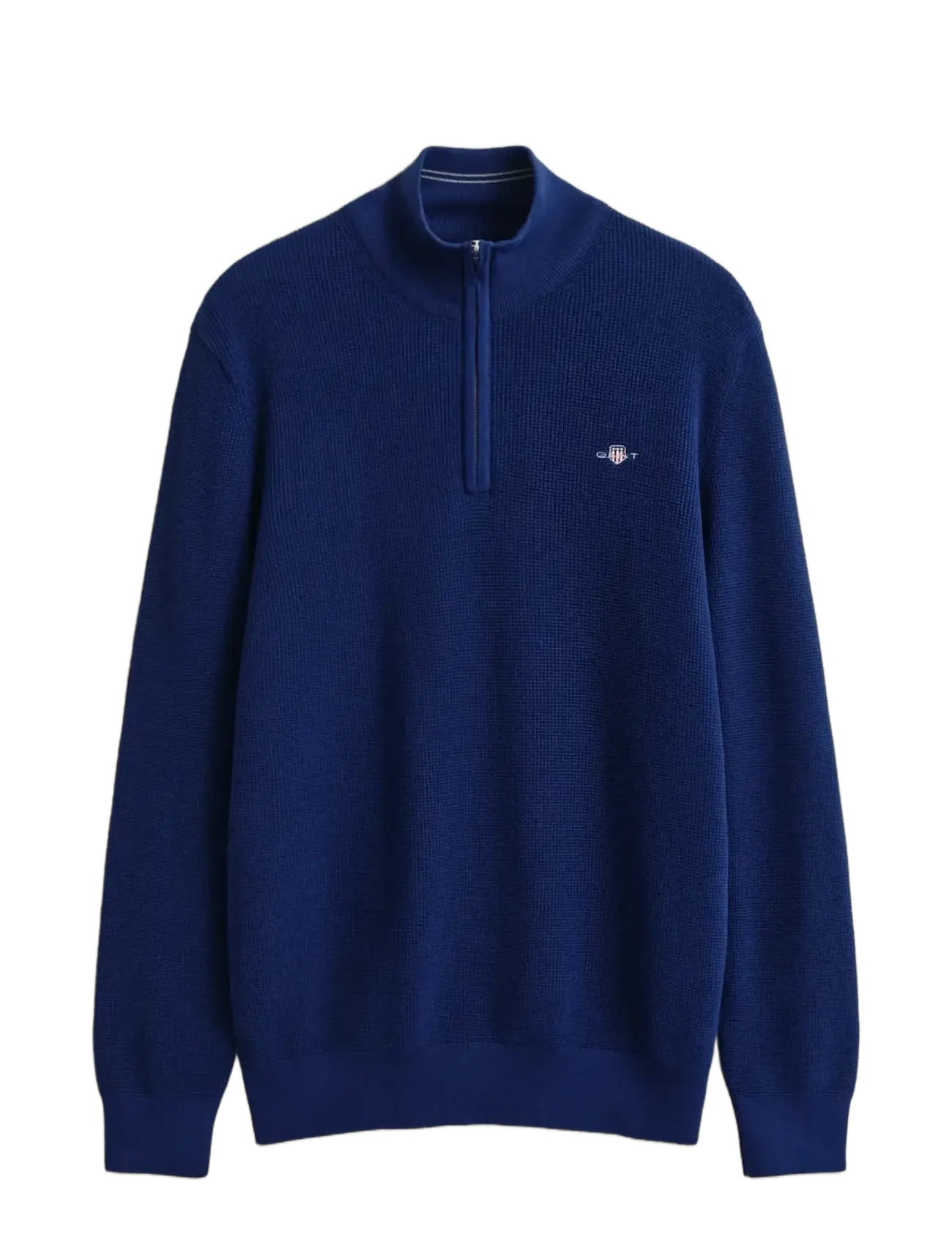 GANT Waffle Knit Half-Zip Pullover Navy - XL - Herren