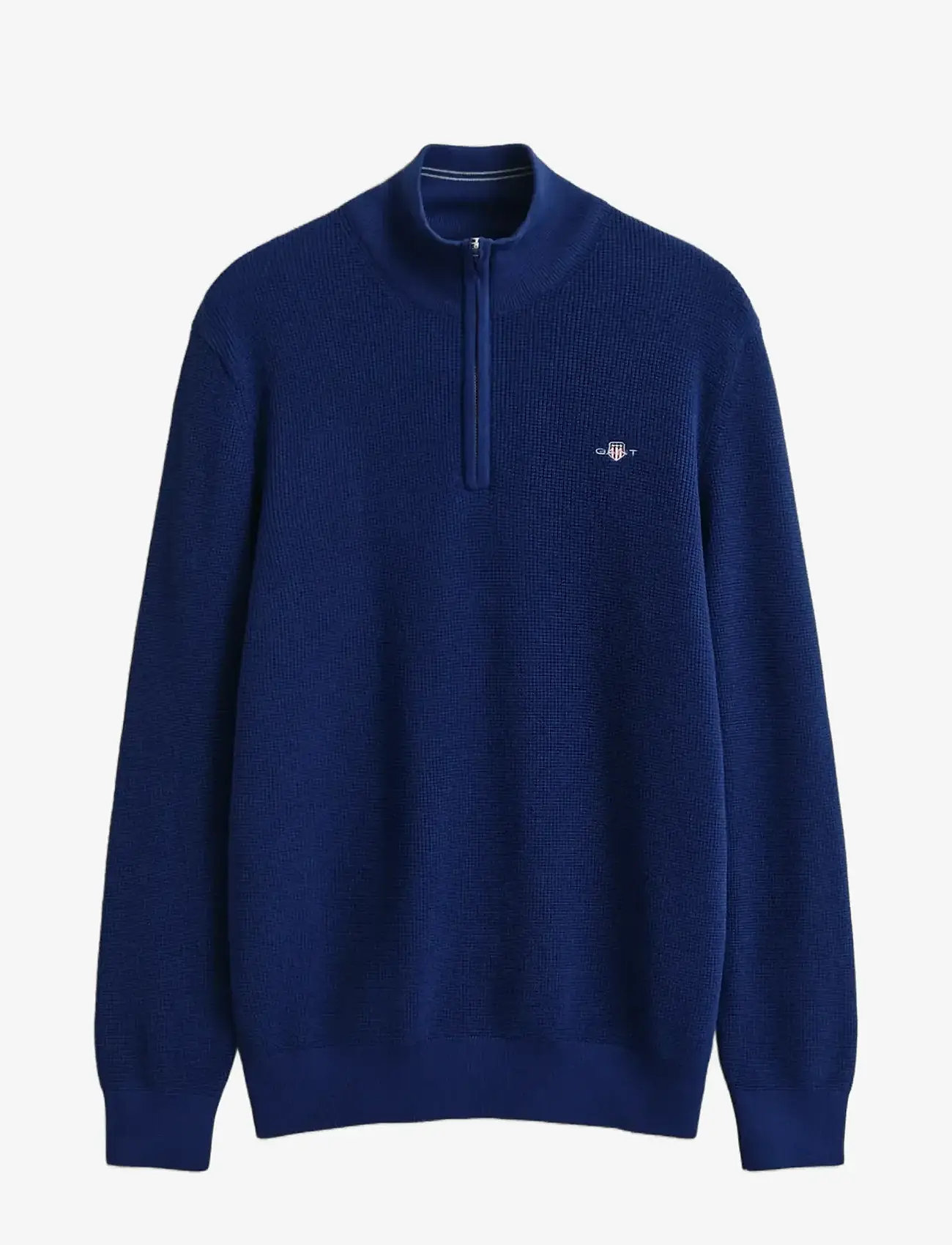 GANT - MICRO TEXTURED COTTON HALF ZIP - tõmblukk-kaelusega džemprid - rich navy - 1