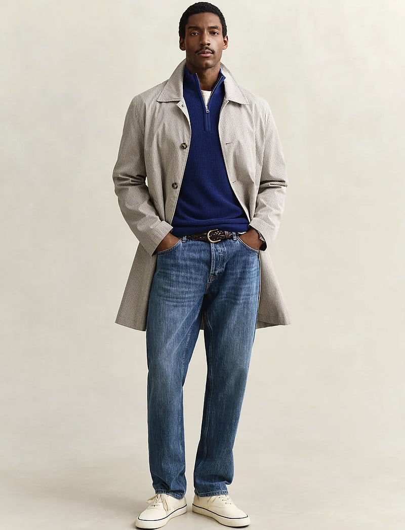 GANT - MICRO TEXTURED COTTON HALF ZIP - tõmblukk-kaelusega džemprid - rich navy - 4