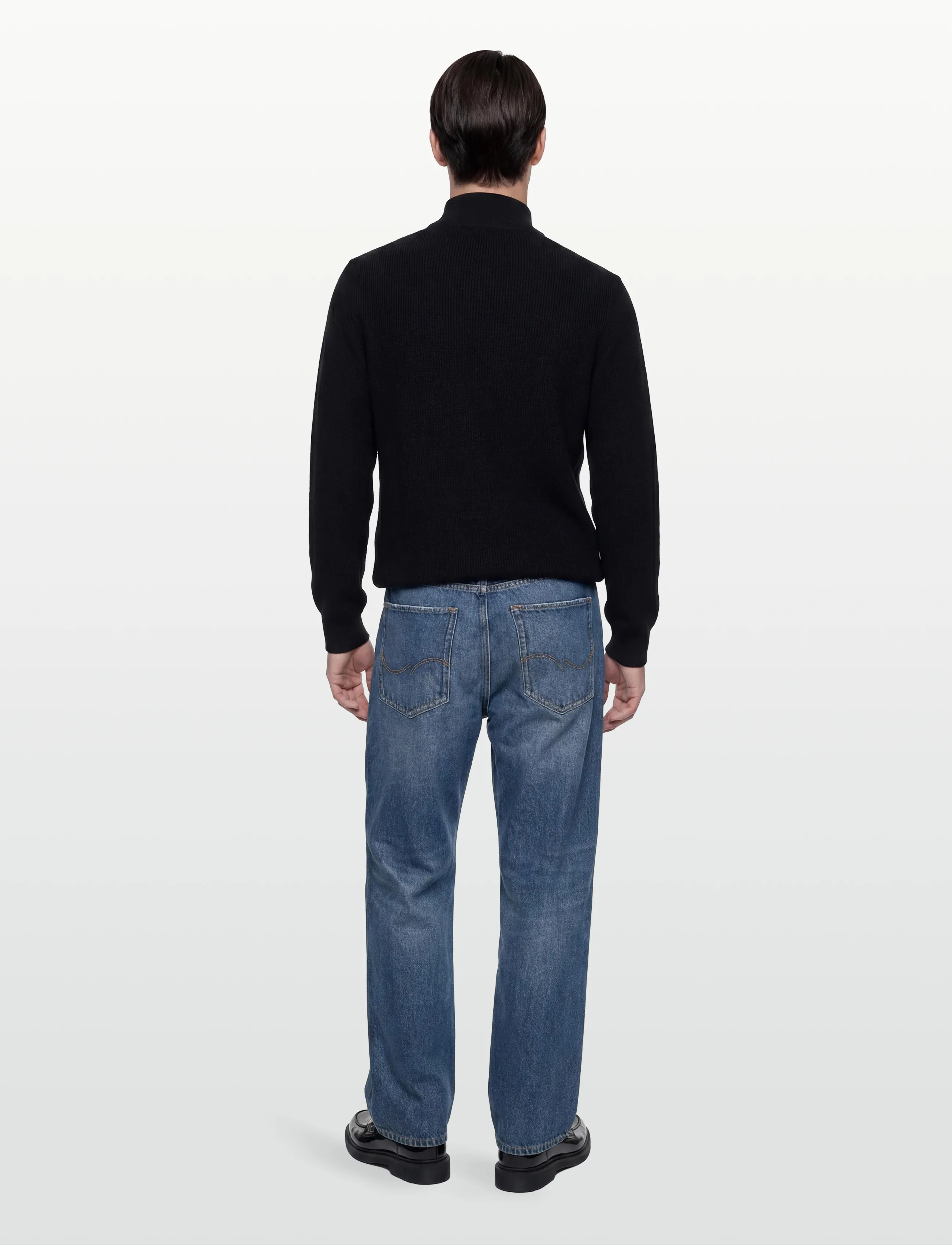 Gant - Waffle Knit Zip Cardigan - fullzip strik - black - 4