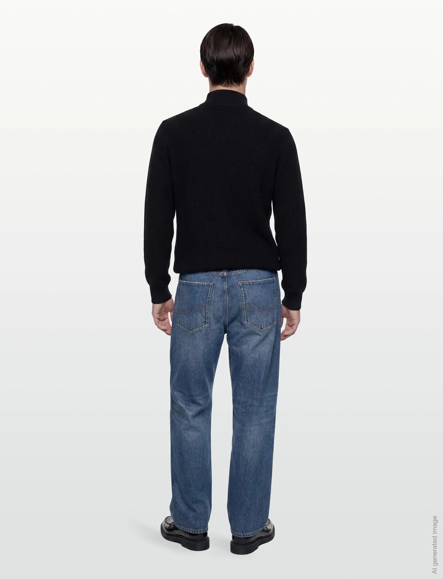Gant - Waffle Knit Zip Cardigan - fullzip strik - black - 4