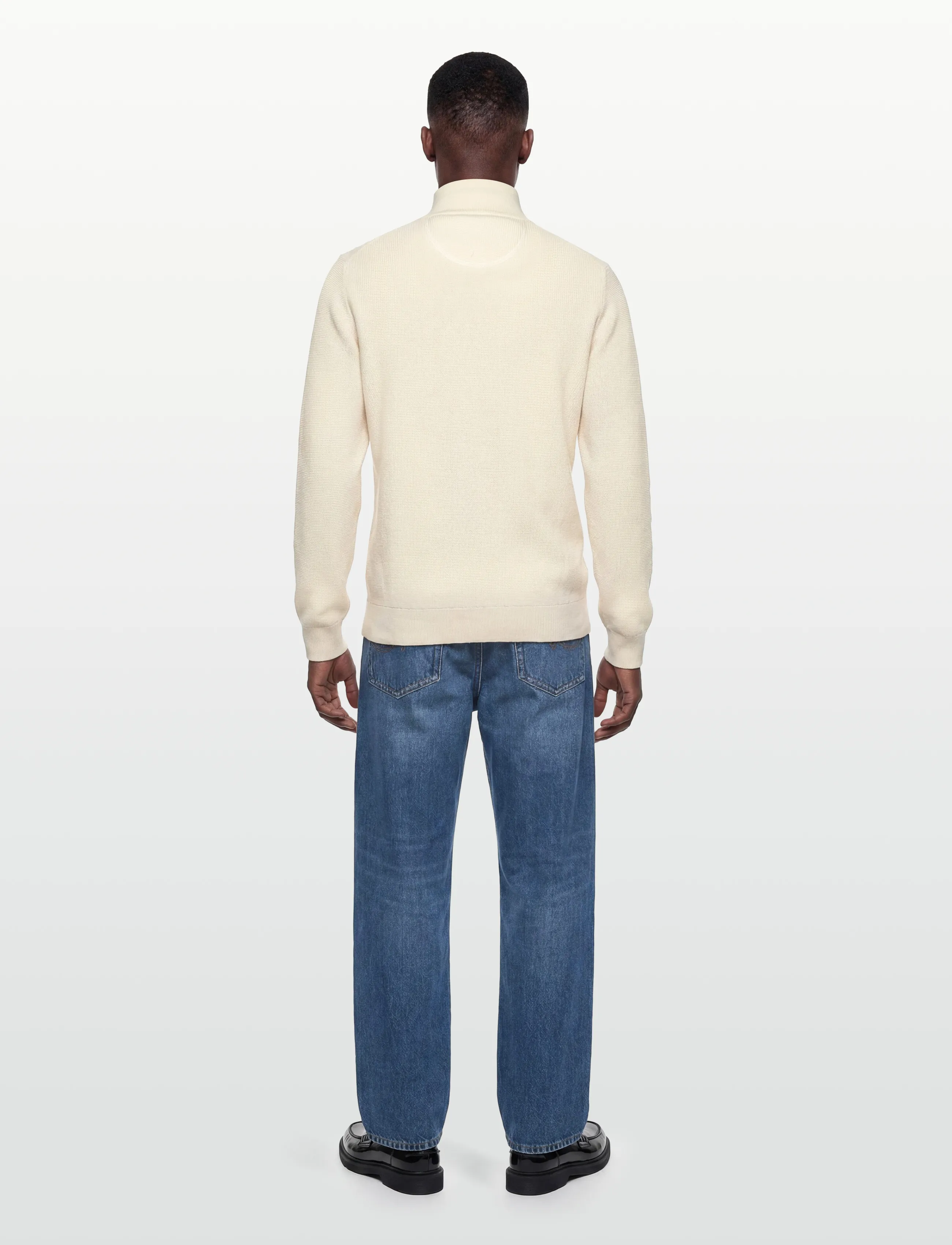 Gant - Waffle Knit Zip Cardigan - fullzip strik - cream - 4