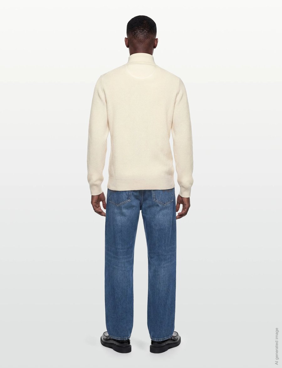 Gant - Waffle Knit Zip Cardigan - fullzip strik - cream - 4