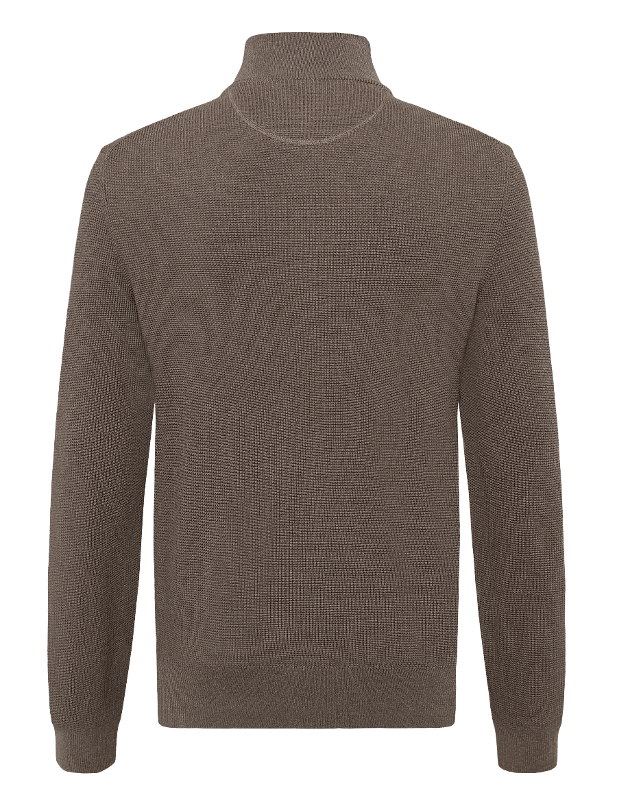 Gant - Waffle Knit Zip Cardigan - pullover mit durchgehendem reißverschluss - dark hazelnut melange - 1