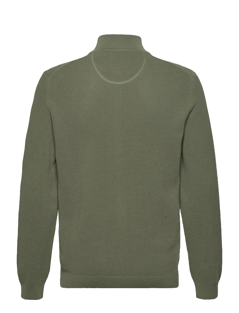 GANT - MICRO TEXTURED COTTON ZIP CARDIGAN - lukuga džemprid - dry herb green - 1