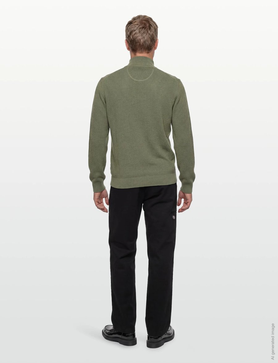 Gant - Waffle Knit Zip Cardigan - pullover mit durchgehendem reißverschluss - dry herb green - 4