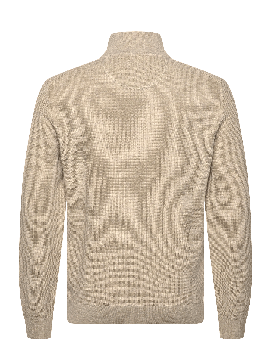 Gant - Waffle Knit Zip Cardigan - fullzip strik - oat melange - 2