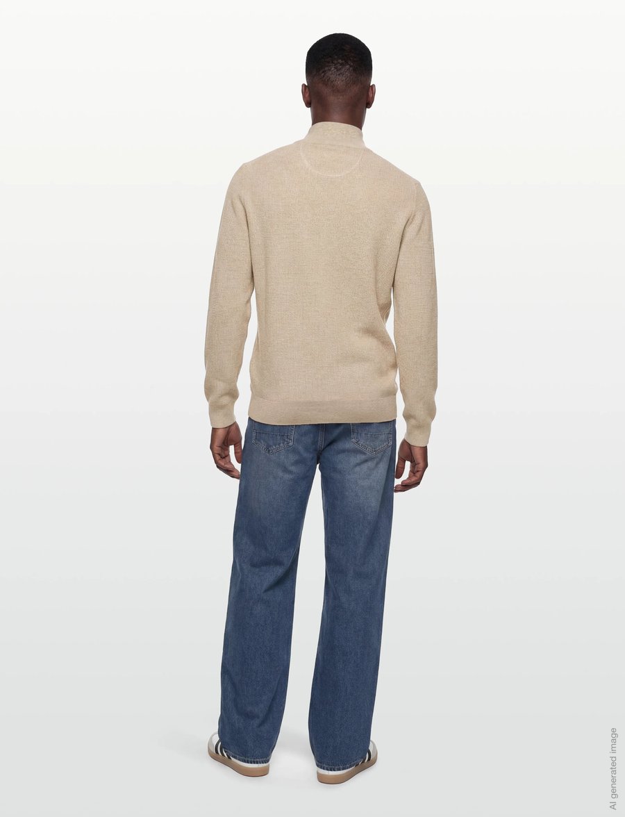 Gant - Waffle Knit Zip Cardigan - fullzip strik - oat melange - 4