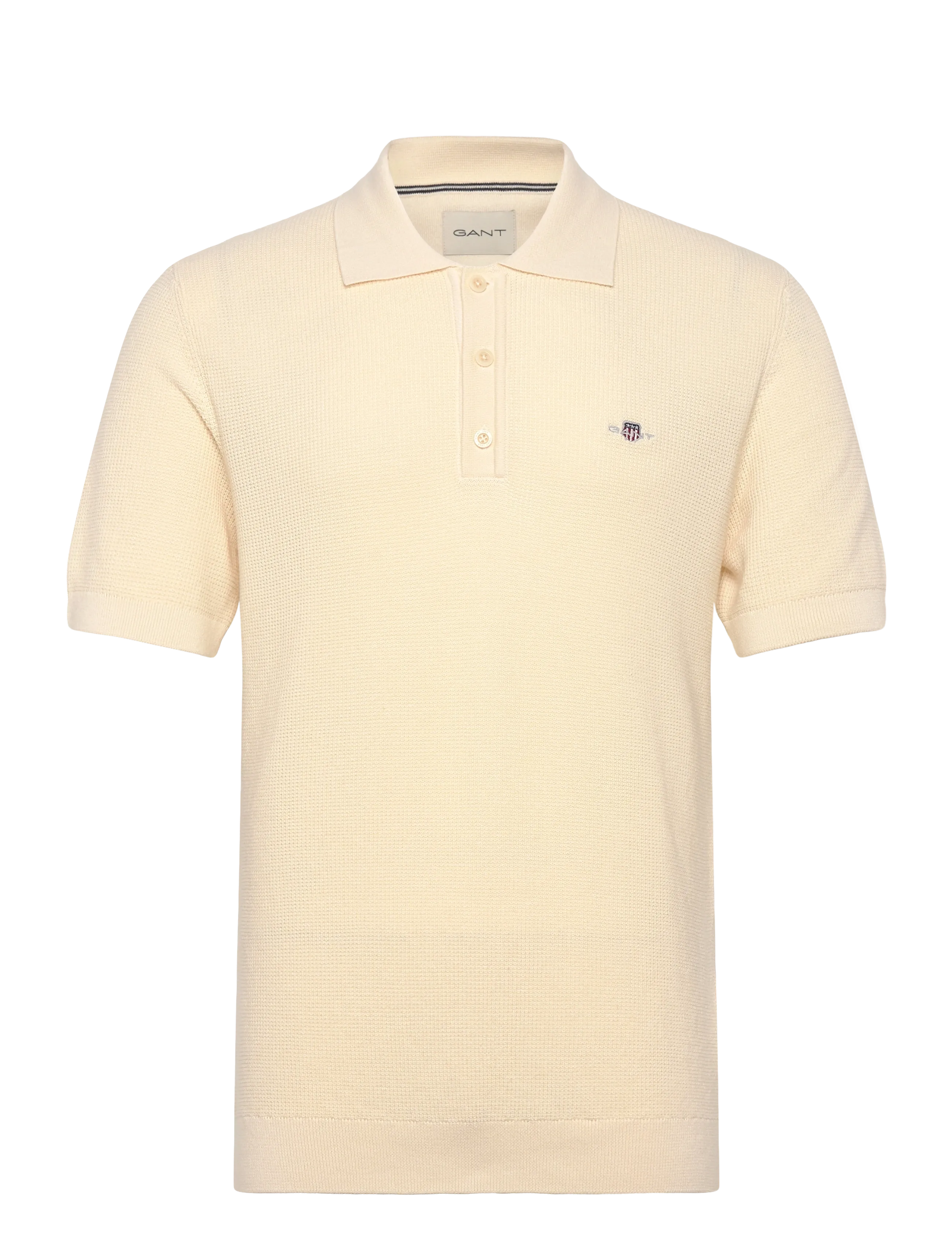 Gant MICRO TEXTURED COTTON SS POLO - Trøjer - CREAM / cream