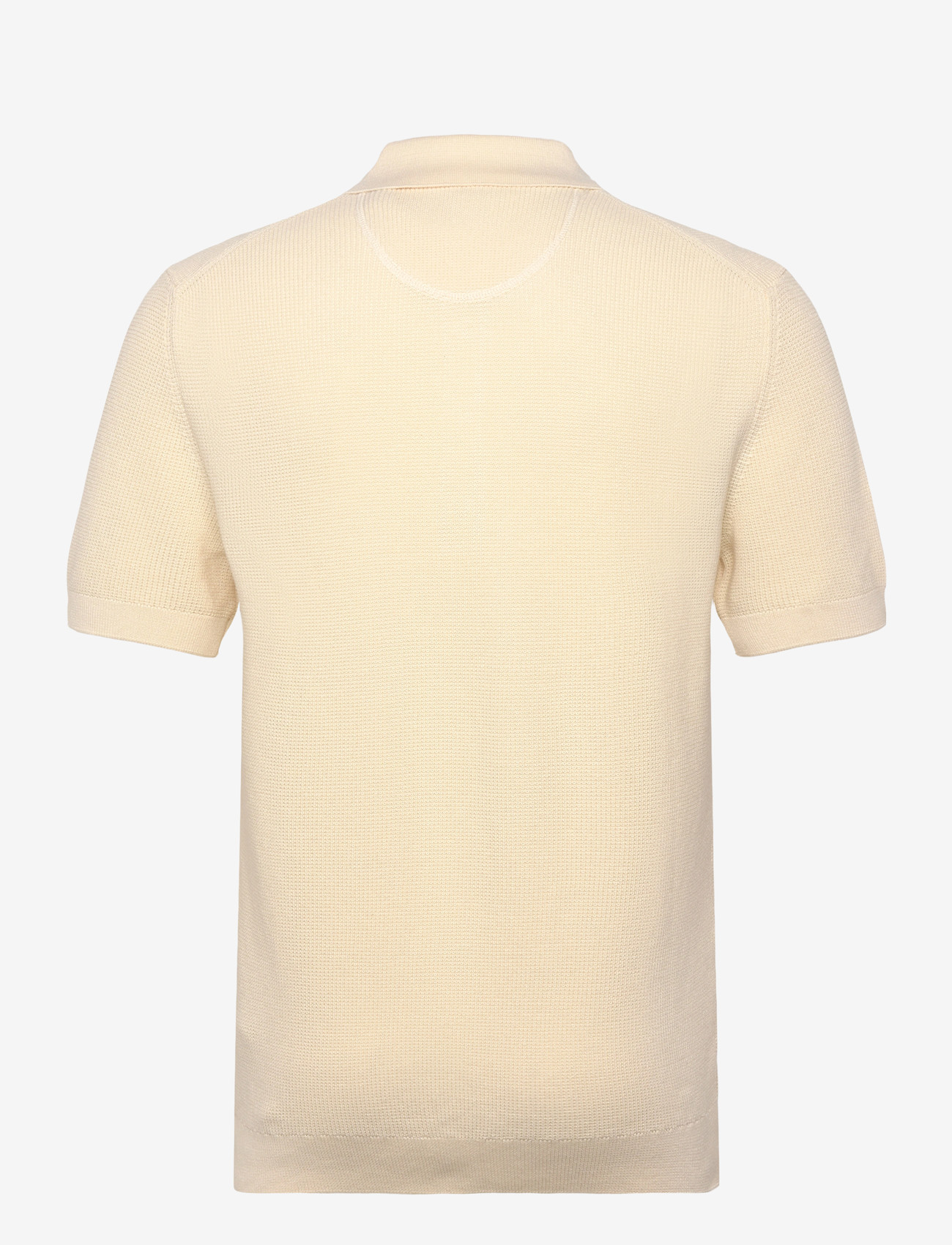 GANT - MICRO TEXTURED COTTON SS POLO - kootud polosärgid - cream - 1