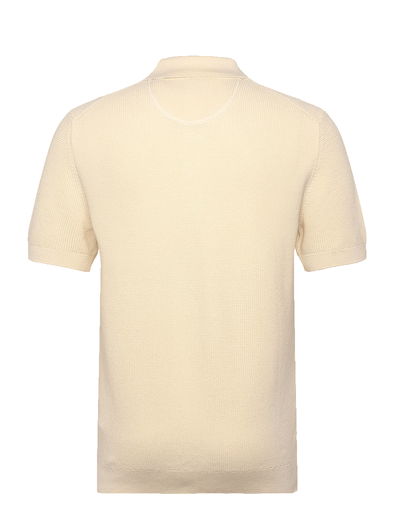GANT - MICRO TEXTURED COTTON SS POLO - kootud polosärgid - cream - 1