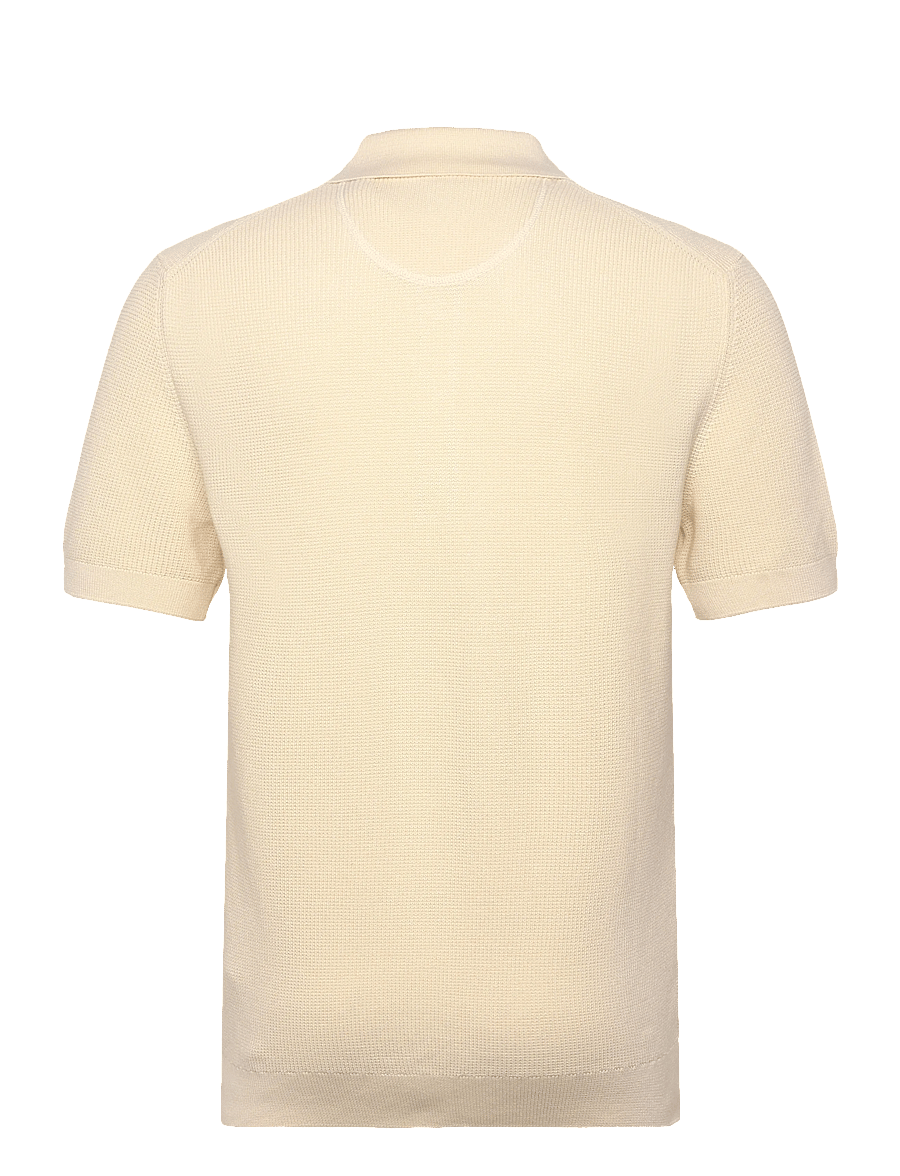 Gant - MICRO TEXTURED COTTON SS POLO - stickade pikéer - cream - 2