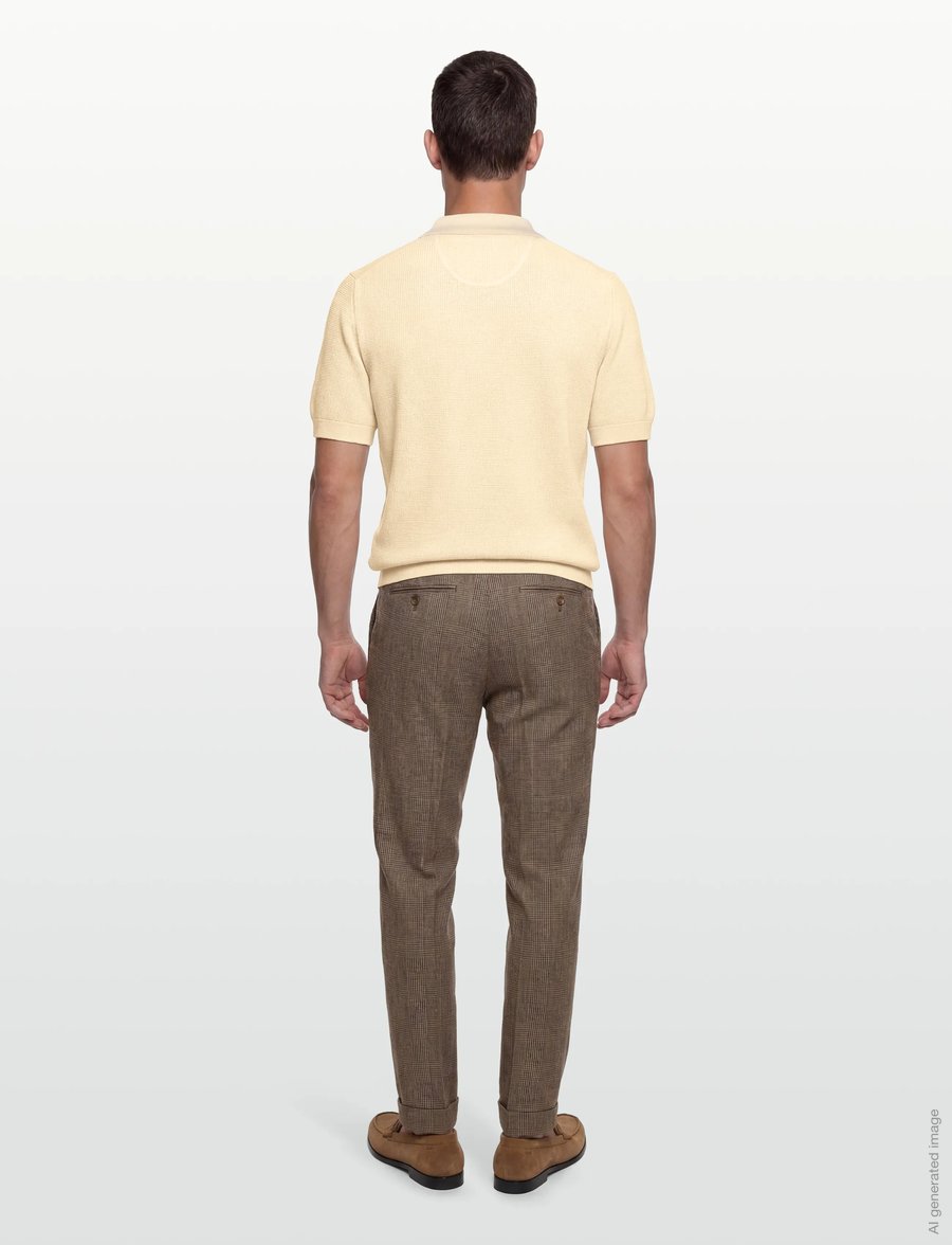 Gant - MICRO TEXTURED COTTON SS POLO - stickade pikéer - cream - 4