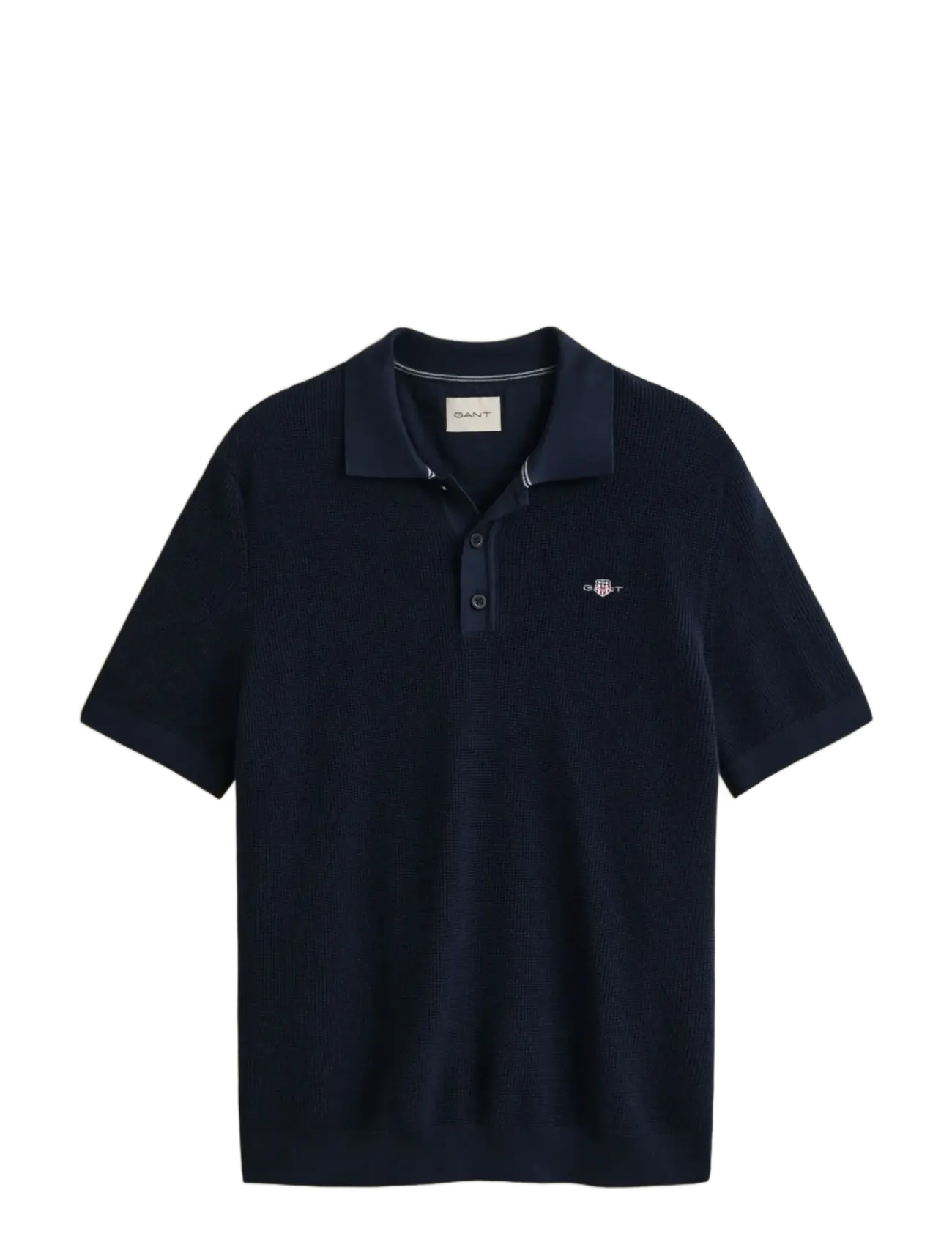 GANT MICRO TEXTURED COTTON SS POLO - Gestrickte Polohemden - EVENING BLUE / navy