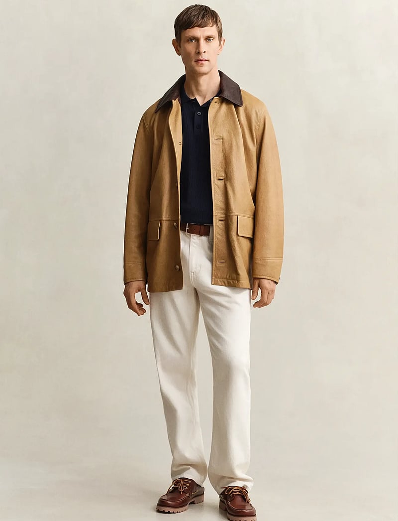 GANT - MICRO TEXTURED COTTON SS POLO - knitted polos - evening blue - 4