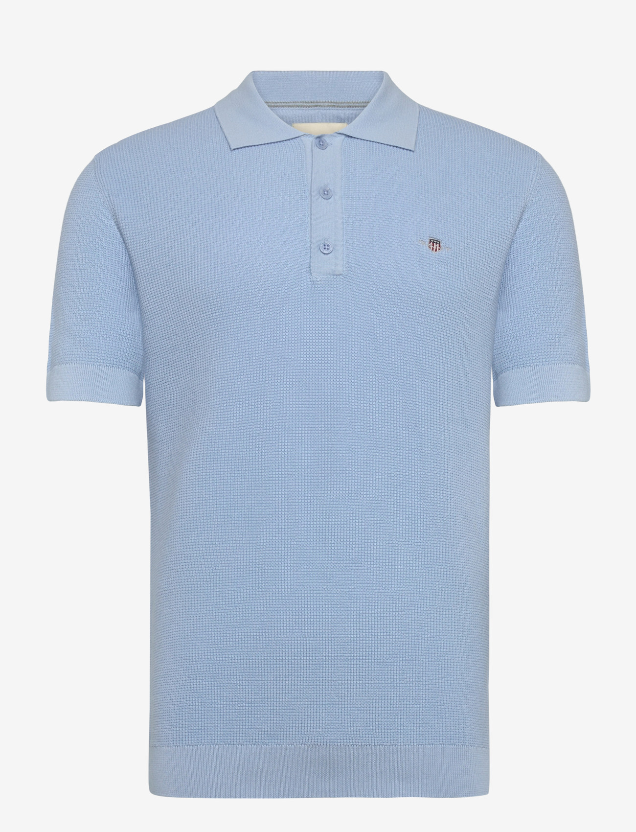 GANT - MICRO TEXTURED COTTON SS POLO - kootud polosärgid - fresh blue - 0