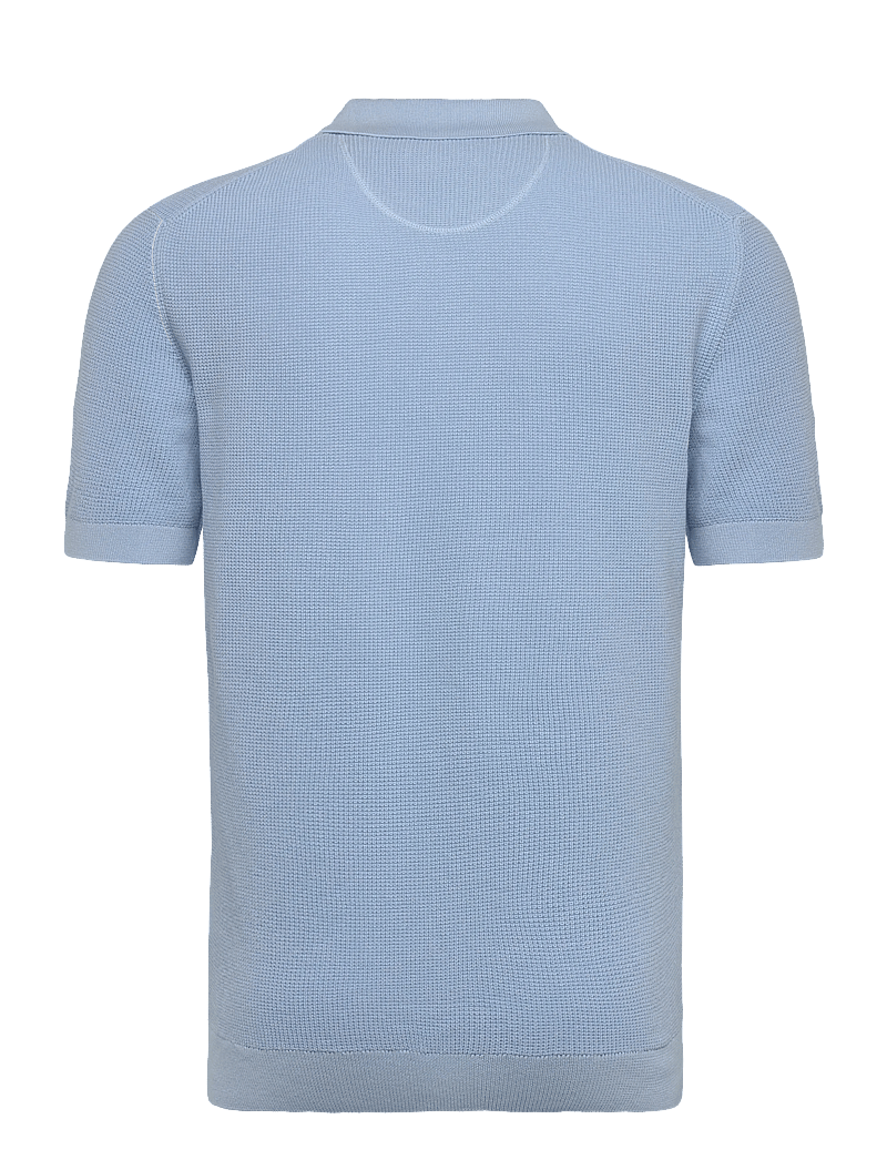 GANT - MICRO TEXTURED COTTON SS POLO - kootud polosärgid - fresh blue - 1